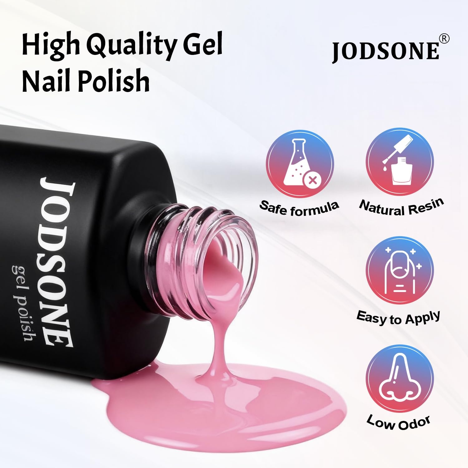 JODSONE 12 PCS Gel Nail Polish Set with Base Coat and Top Coat Limited Red Pink High Gloss Fashion Gifts for Women & Girls(32KIT-M5M-Pink-B01-32) - view 6