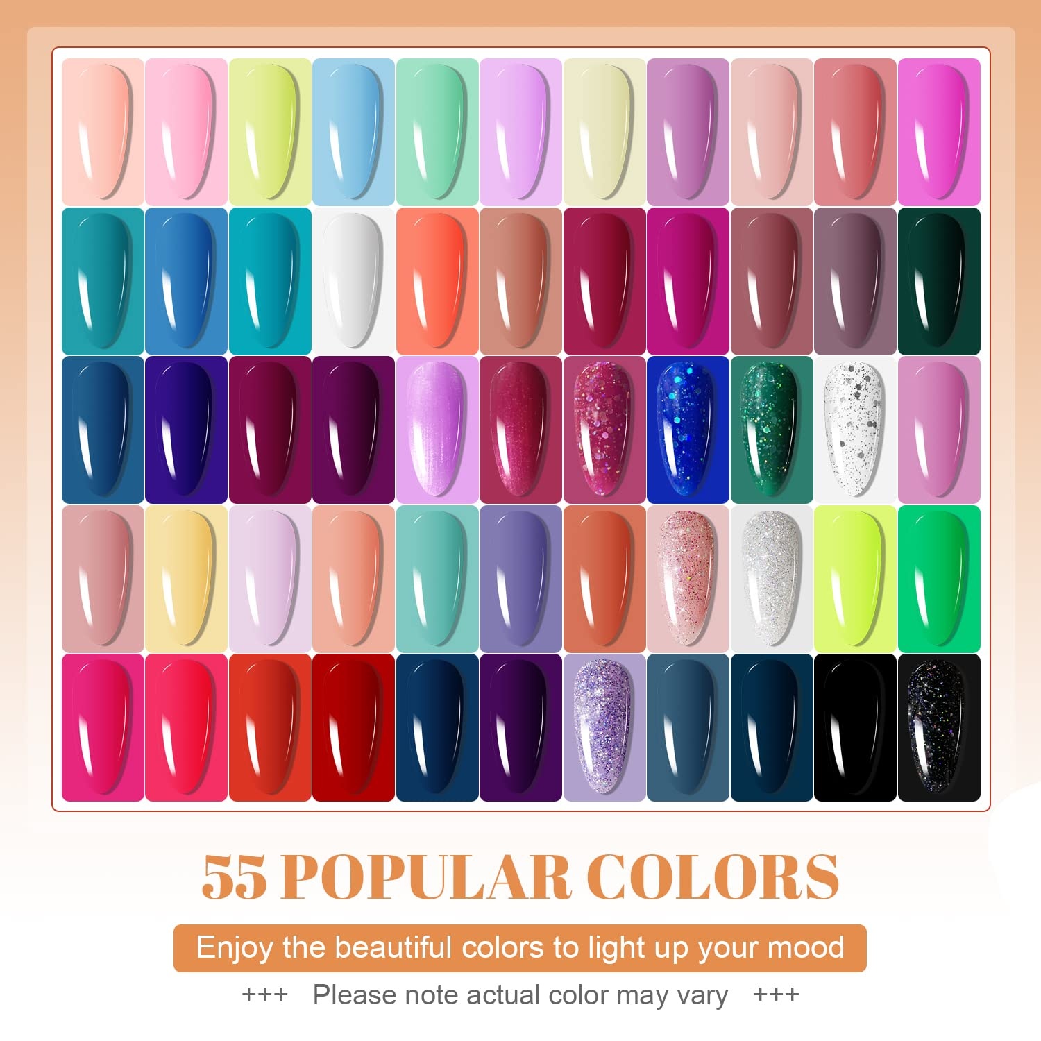 JODSONE 12 PCS Gel Nail Polish Set with Base Coat and Top Coat Limited Red Pink High Gloss Fashion Gifts for Women & Girls(60SET 05) - view 2