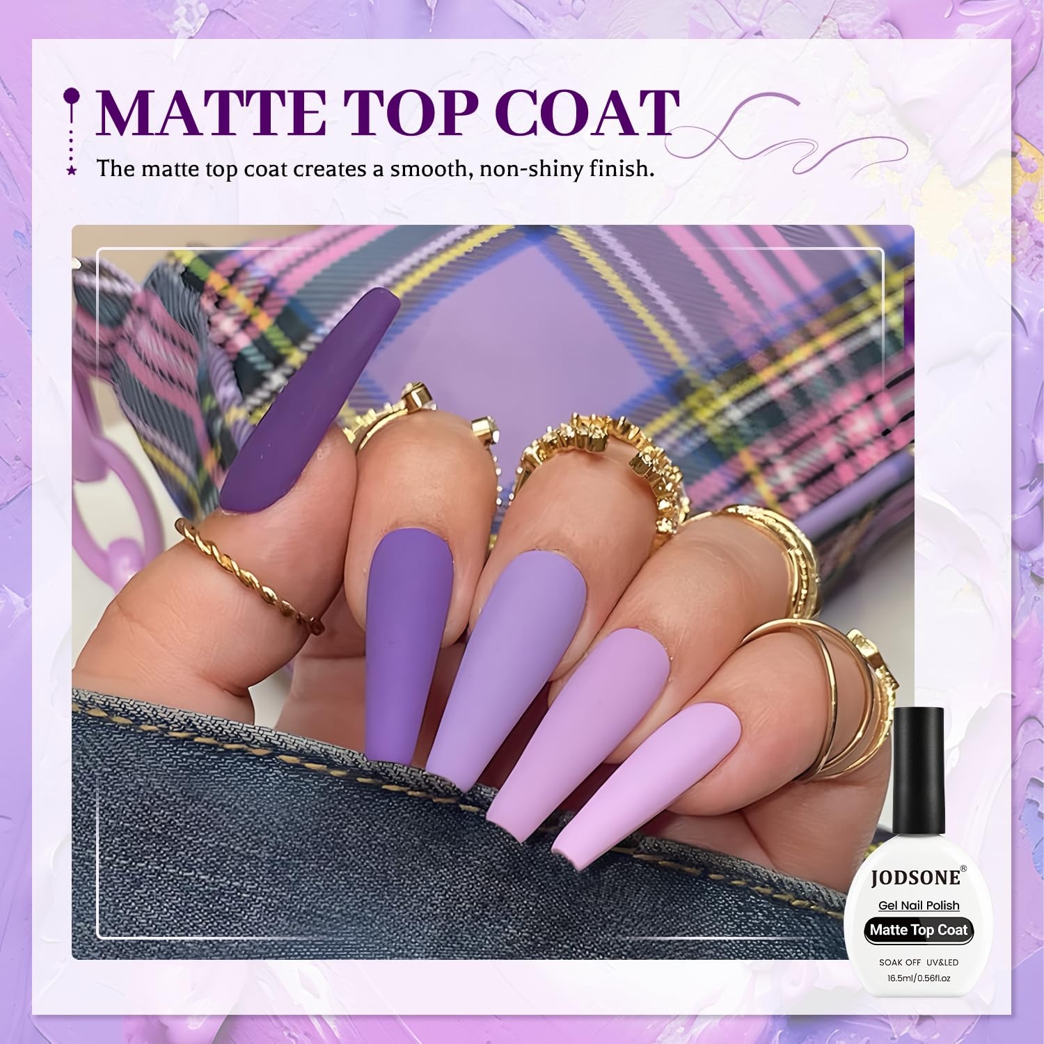 JODSONE 3Pcs 16.5ml Top Coat and Base Coat Set with Gel Nail Remover No Wipe Top Coat Base Need U V Lamp Cured Gel Nail Remover for Quick and Easy Removal At Home(GN002) - view 4