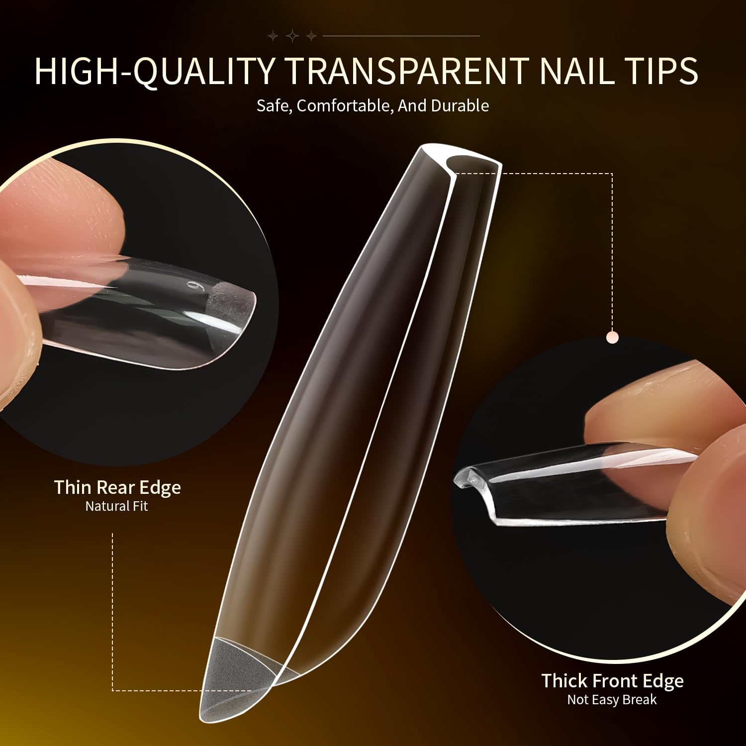 JODSONE 15ml Nail Glue Gel 4 in 1 for Nail Tips Long Lasting Extension Glue for Clear Nail Tips and Clear Press on Nails, Nail Repair Treatment, Salon Art DIY at Home Need U V Light Cured(Square Nail Tips) - view 2
