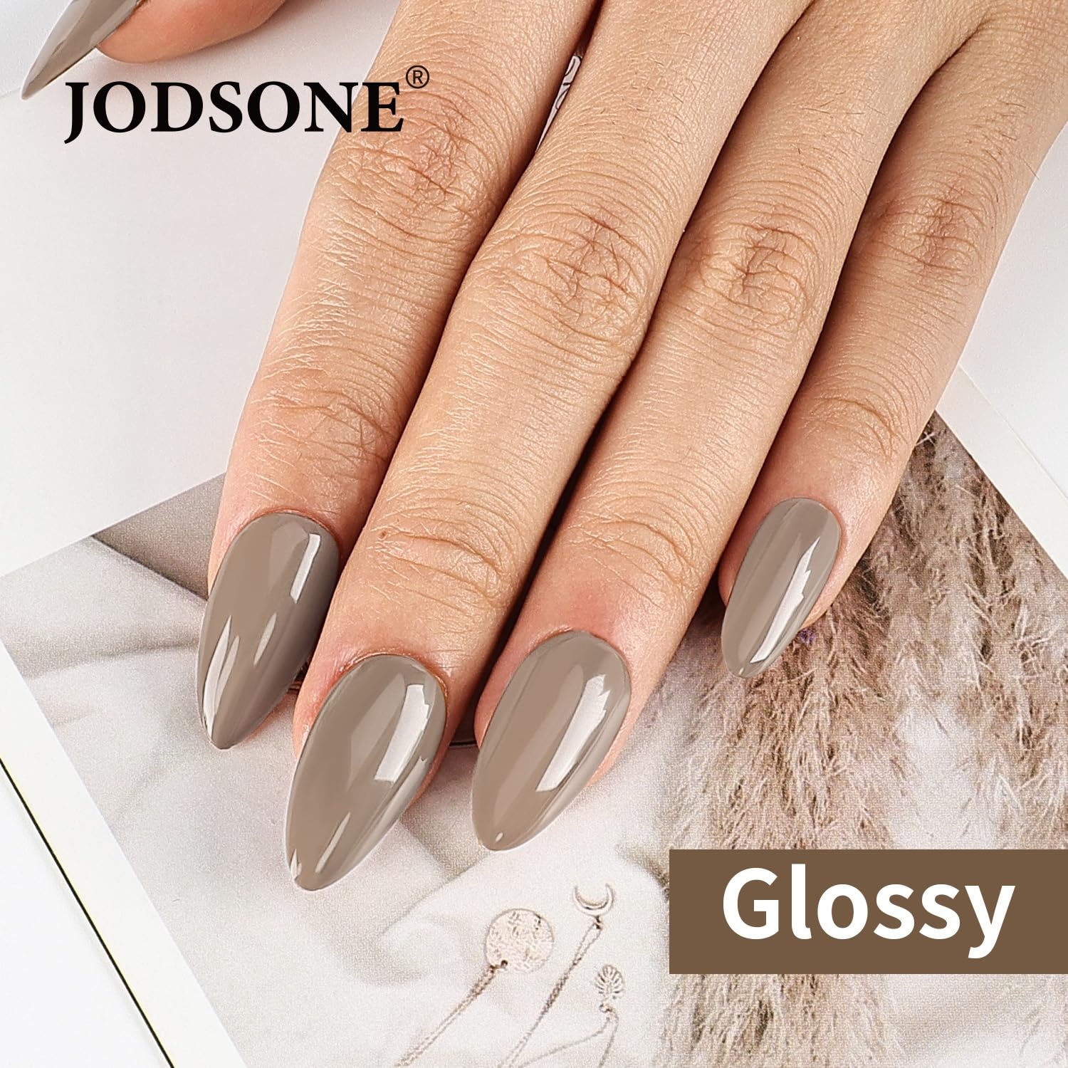 JODSONE 16.5ml Light Brown Soak Off UV LED Gel Polish Professional Nail Art Lacquer for Home Manicure DIY Salon Long Lasting Chip Resistant Nail Color Gift Set for Women - view 3
