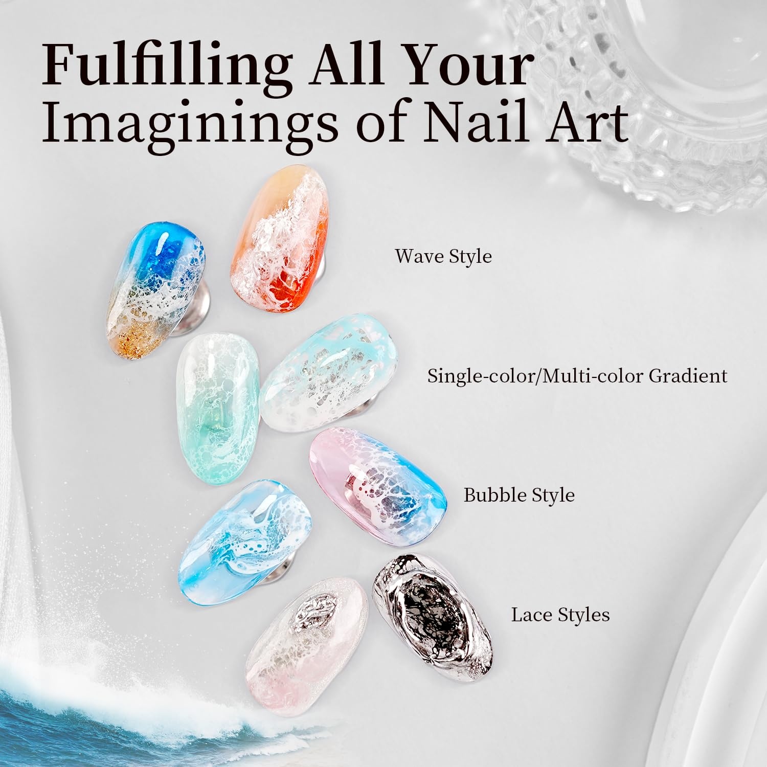JODSONE 10ml Gel Nail Polish Set Red Glitter 6Colors Glitter Rose Red Gel Polish Lacquer Glossy Art for Nail and Salon Need U V Lamp(B1504) - view 4
