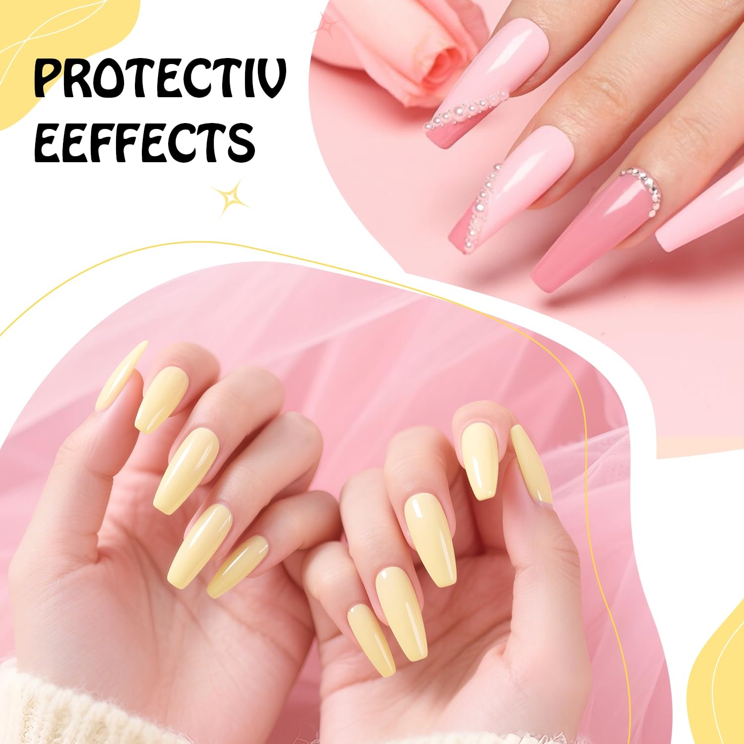 JODSONE 3Pcs 16.5ml Top Coat and Base Coat Set with Gel Nail Remover No Wipe Top Coat Base Need U V Lamp Cured Gel Nail Remover for Quick and Easy Removal At Home(GN007) - view 3