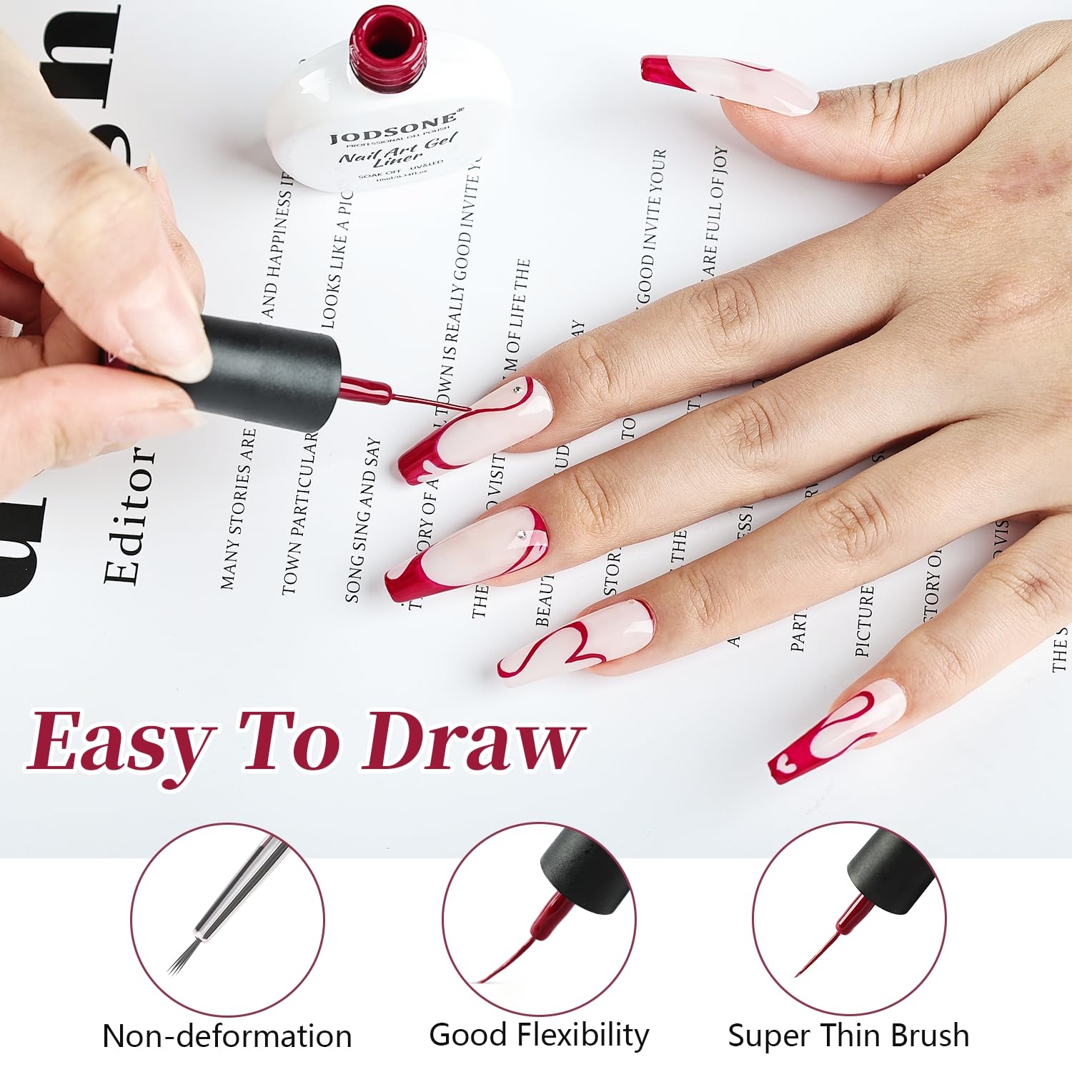 JODSONE 2Pcs Gel Nail Polish Set 10ml Black and White Gel Polish,Soak Off LED U V Nail Gel Manicure All Seasons Gel Polish Nail(LB22) - view 5
