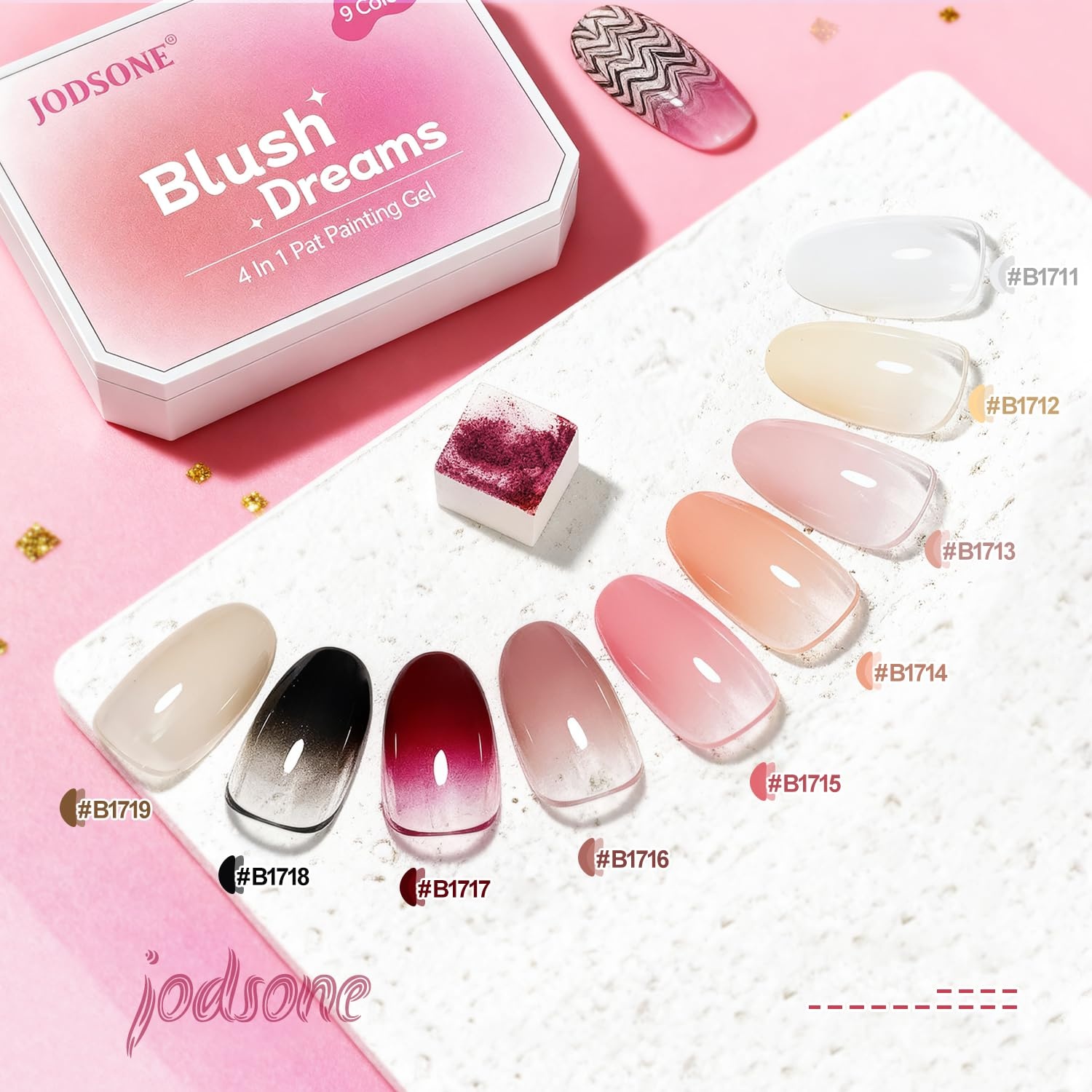 JODSONE Gel Nail Set 20+3 Colors High Shine Gorgeous Gel Polish Base Top Matte Coat Nice Gifts Show Charm(9COLOR-PPG)