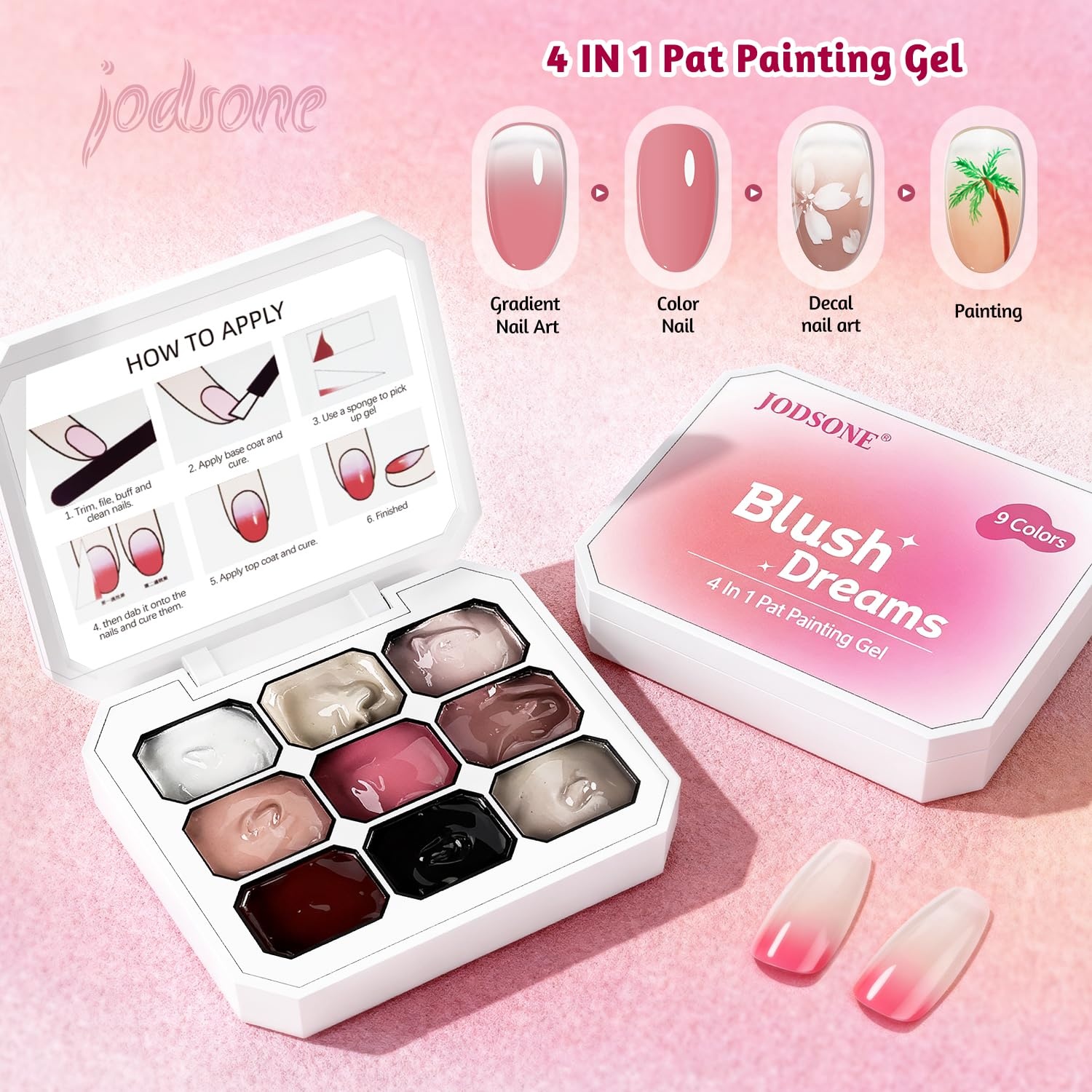 JODSONE Gel Nail Set 20+3 Colors High Shine Gorgeous Gel Polish Base Top Matte Coat Nice Gifts Show Charm(9COLOR-PPG) - view 3
