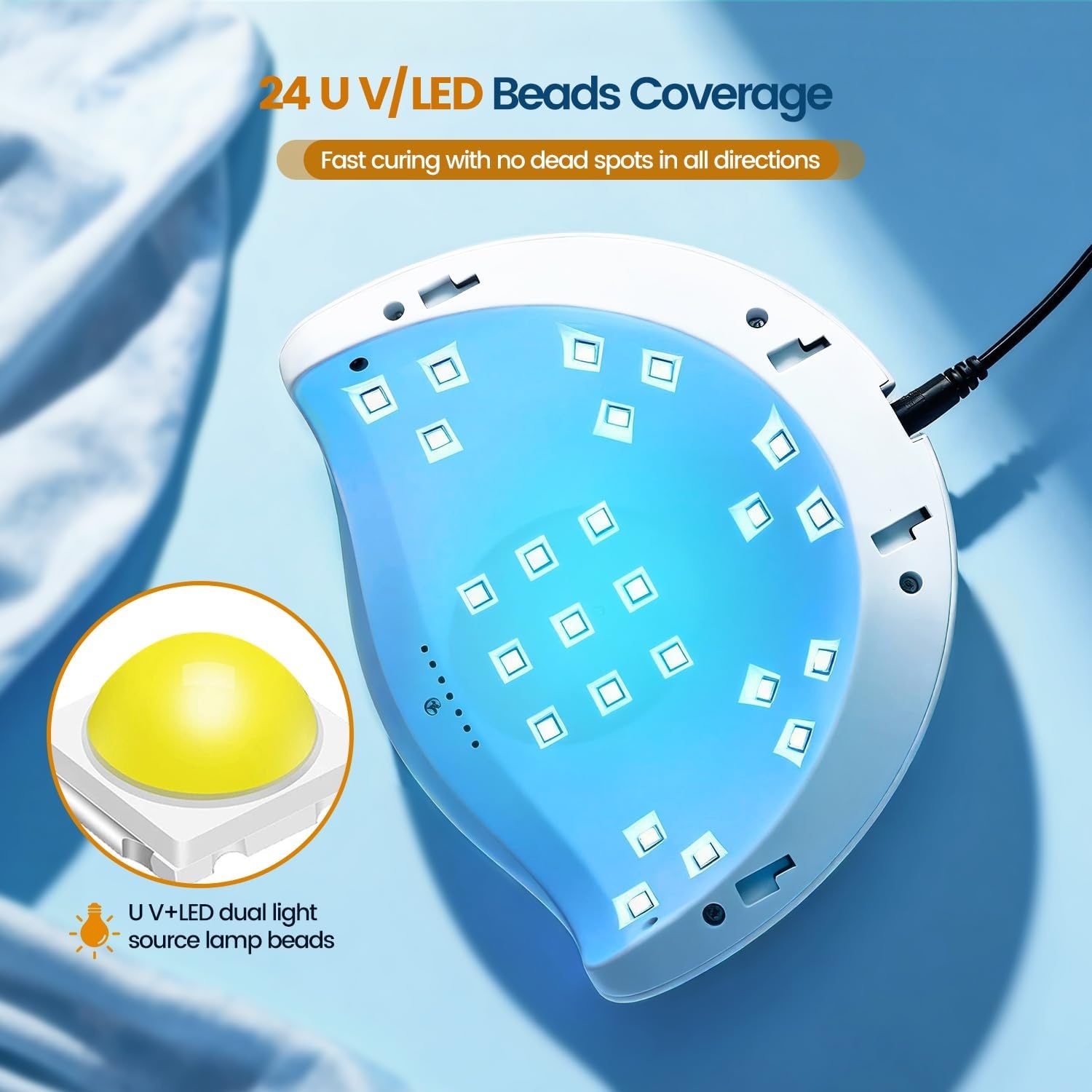 JODSONE U V LED Nail Lamp Blue Gel Polish Nail Dryer with Smart Auto Sensor 4 Timing Modes Fast Curing Suitable for Home and Salon(M011) - view 3