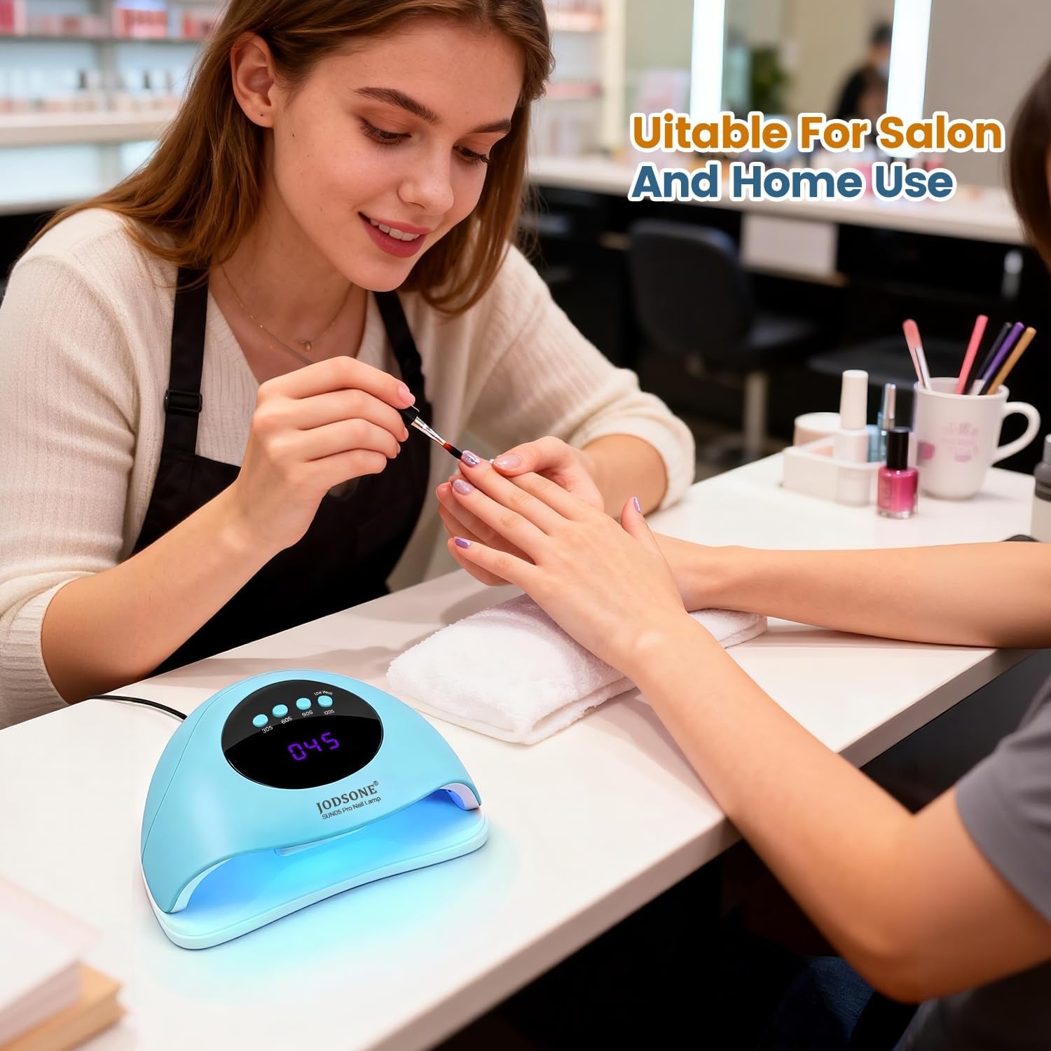 JODSONE U V LED Nail Lamp Blue Gel Polish Nail Dryer with Smart Auto Sensor 4 Timing Modes Fast Curing Suitable for Home and Salon(M011) - view 7