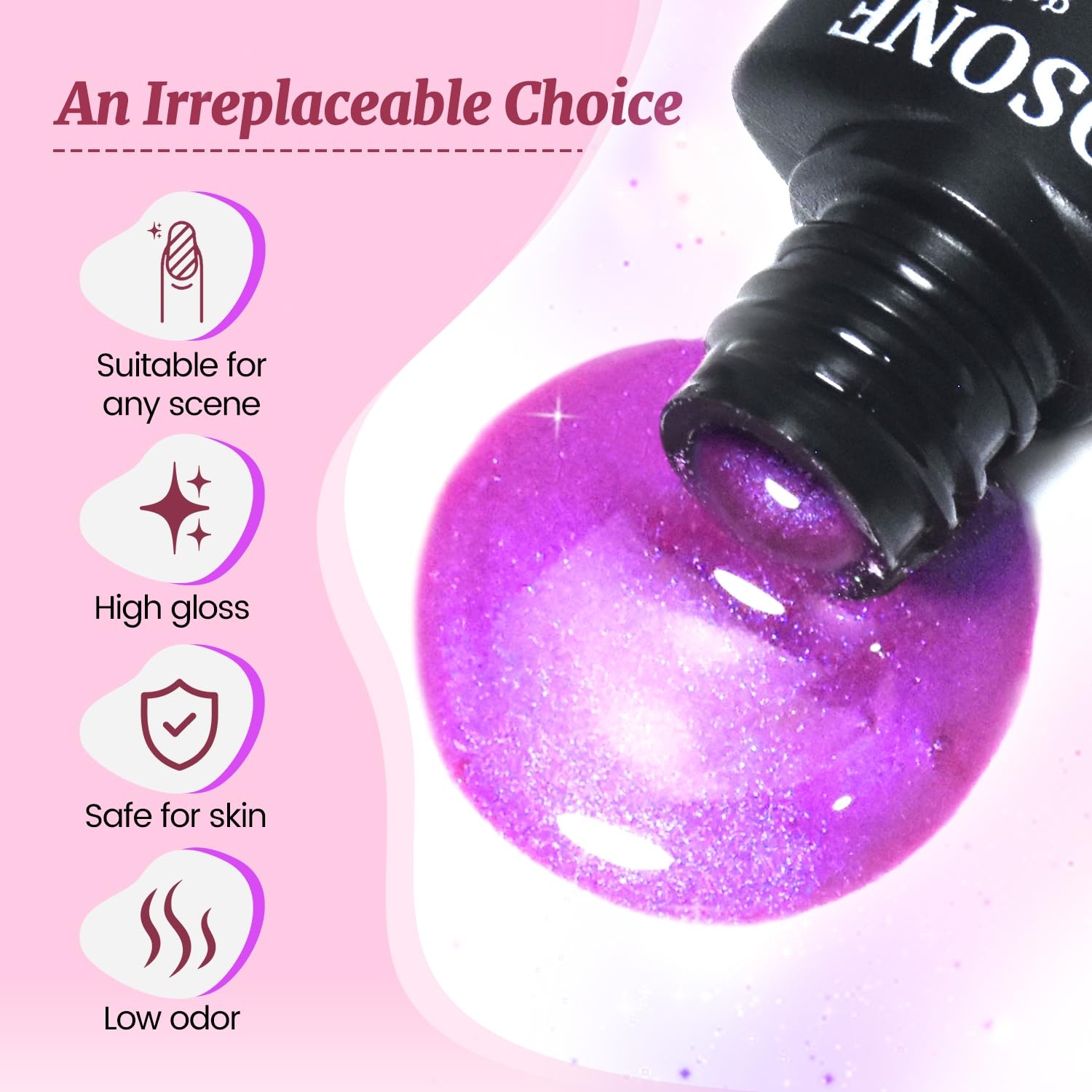 JODSONE 20 Glitter Color Gel Nail Polish Kit 3 Bottles of No Wipe Base Coat Glossy and Matte Top Coat Gel Polish Set High Shine Gorgeous(20color set 10) - view 4