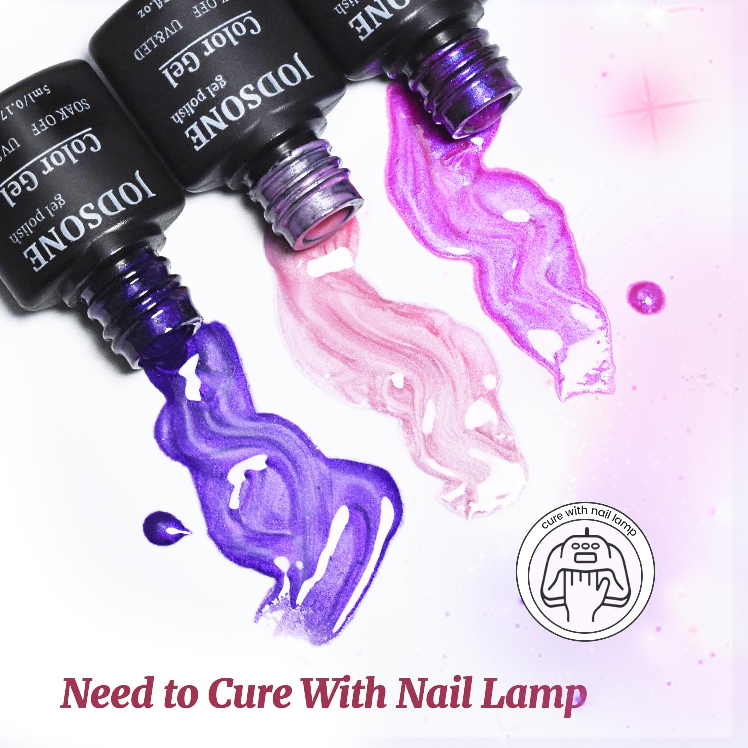 JODSONE 20 Glitter Color Gel Nail Polish Kit 3 Bottles of No Wipe Base Coat Glossy and Matte Top Coat Gel Polish Set High Shine Gorgeous(20color set 10) - view 5