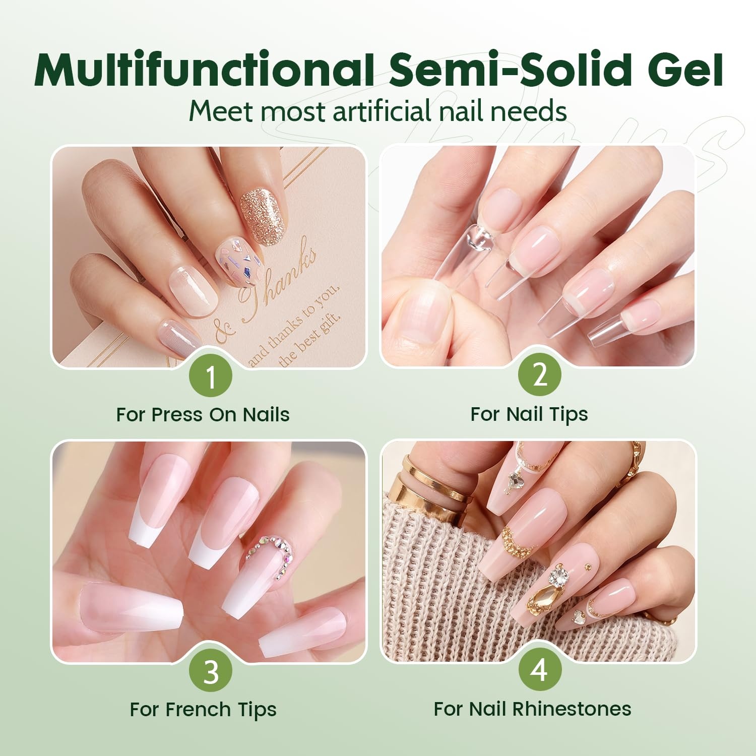 JODSONE Semi Solid Nail Glue for Press on Nails Newly Upgraded Quick Drying 10g for Nail Tips and Fake Acrylic Nails Tips Salon Art DIY at Home No Need U V Light Cured - view 4