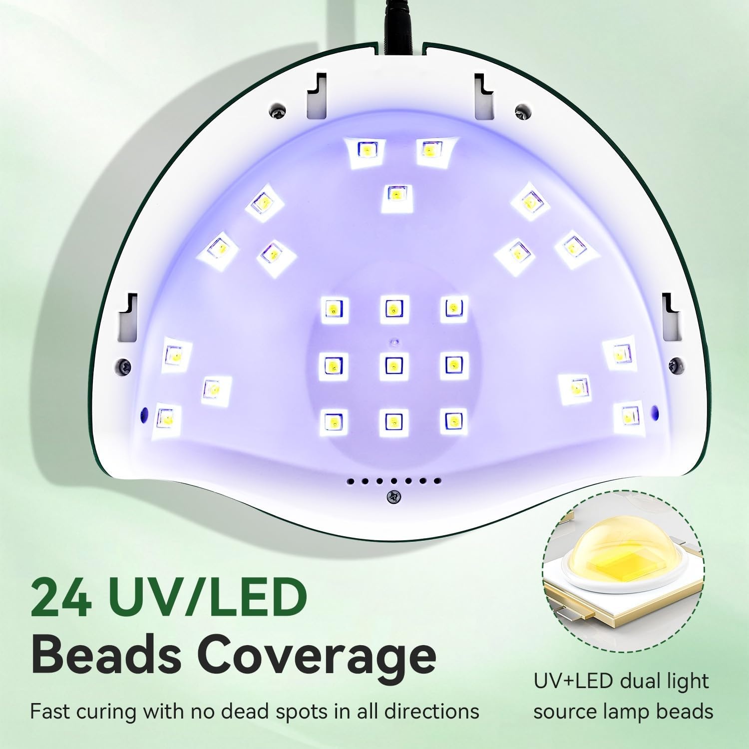JODSONE U V LED Nail Lamp with Base Coat Top Coat Set, Nail Dryer for Gel Polish for Nails with Automatic Sensor & 4 Timers(M007) - view 3