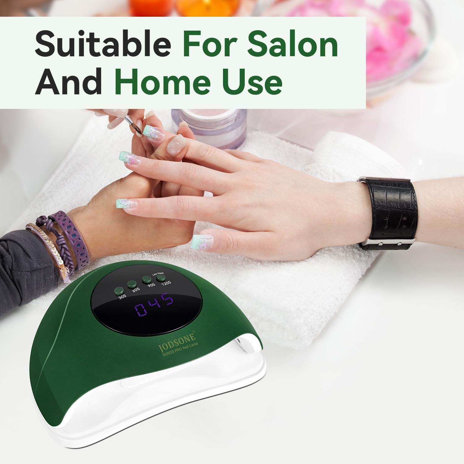 JODSONE U V LED Nail Lamp with Base Coat Top Coat Set, Nail Dryer for Gel Polish for Nails with Automatic Sensor & 4 Timers(M007) - view 7