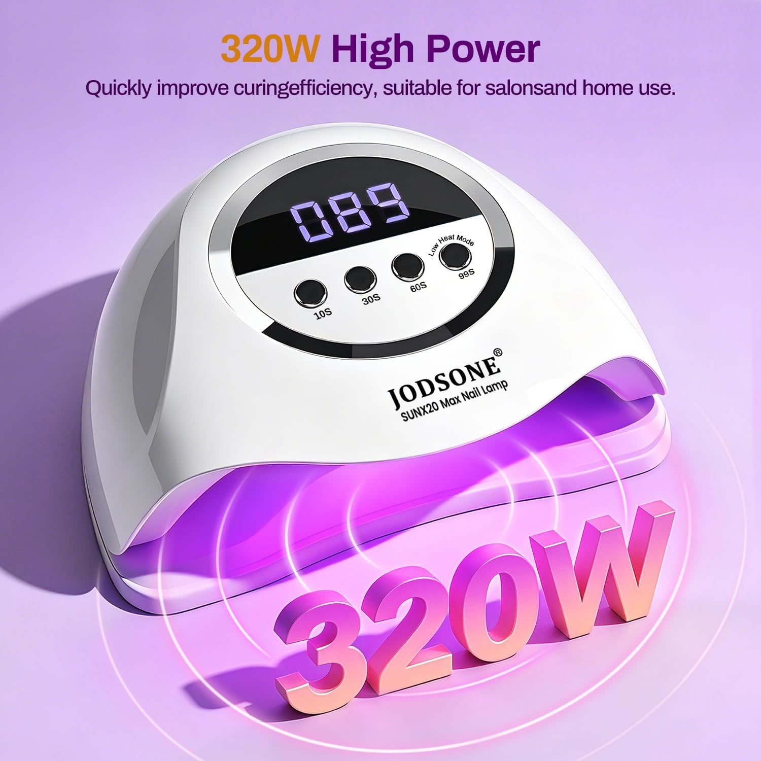 JODSONE U V LED Nail Lamp Blue Gel Polish Nail Dryer with Smart Auto Sensor 4 Timing Modes Fast Curing Suitable for Home and Salon(M009)