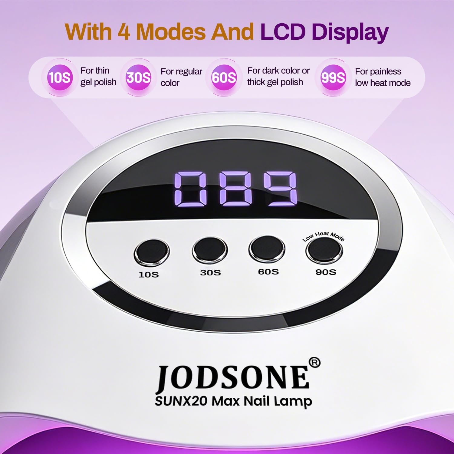 JODSONE U V LED Nail Lamp Blue Gel Polish Nail Dryer with Smart Auto Sensor 4 Timing Modes Fast Curing Suitable for Home and Salon(M009) - view 2