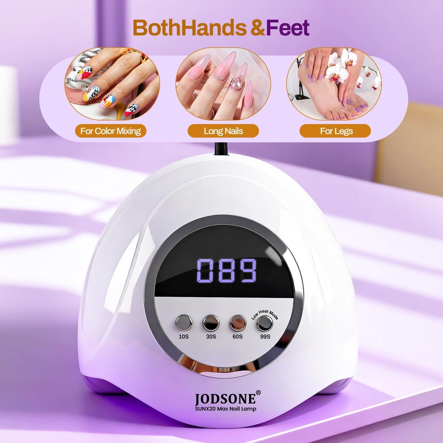 JODSONE U V LED Nail Lamp Blue Gel Polish Nail Dryer with Smart Auto Sensor 4 Timing Modes Fast Curing Suitable for Home and Salon(M009) - view 6