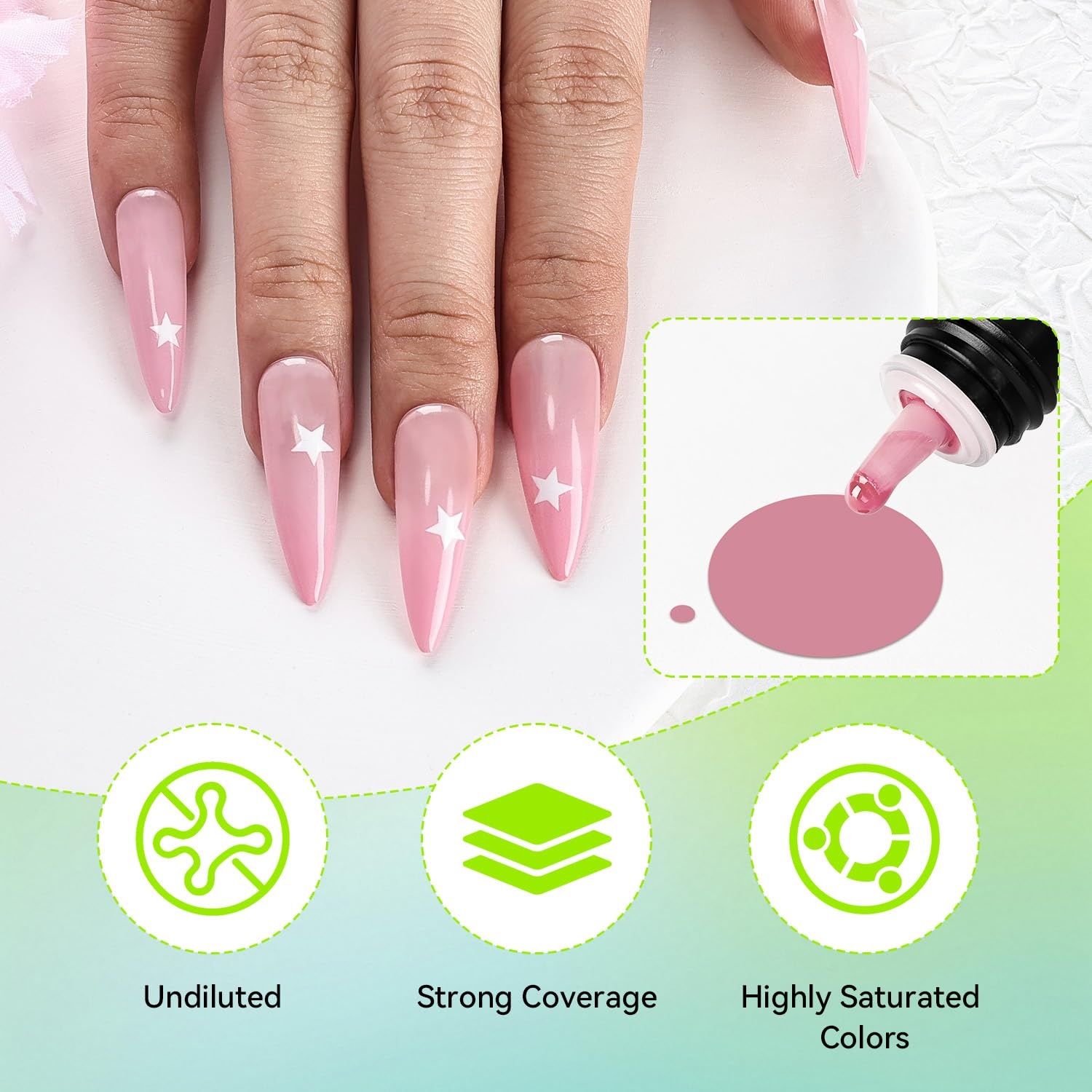 JODSONE 20 Colors Airbrush Gel Nail Polish Set for Nail Gradients No Dilution Fine Mist Nail Gel Nail Polish DIY Various Patterns Nail Art Nail Art Design Salon Kit Girls Gift(20Color-Airbrush-1)