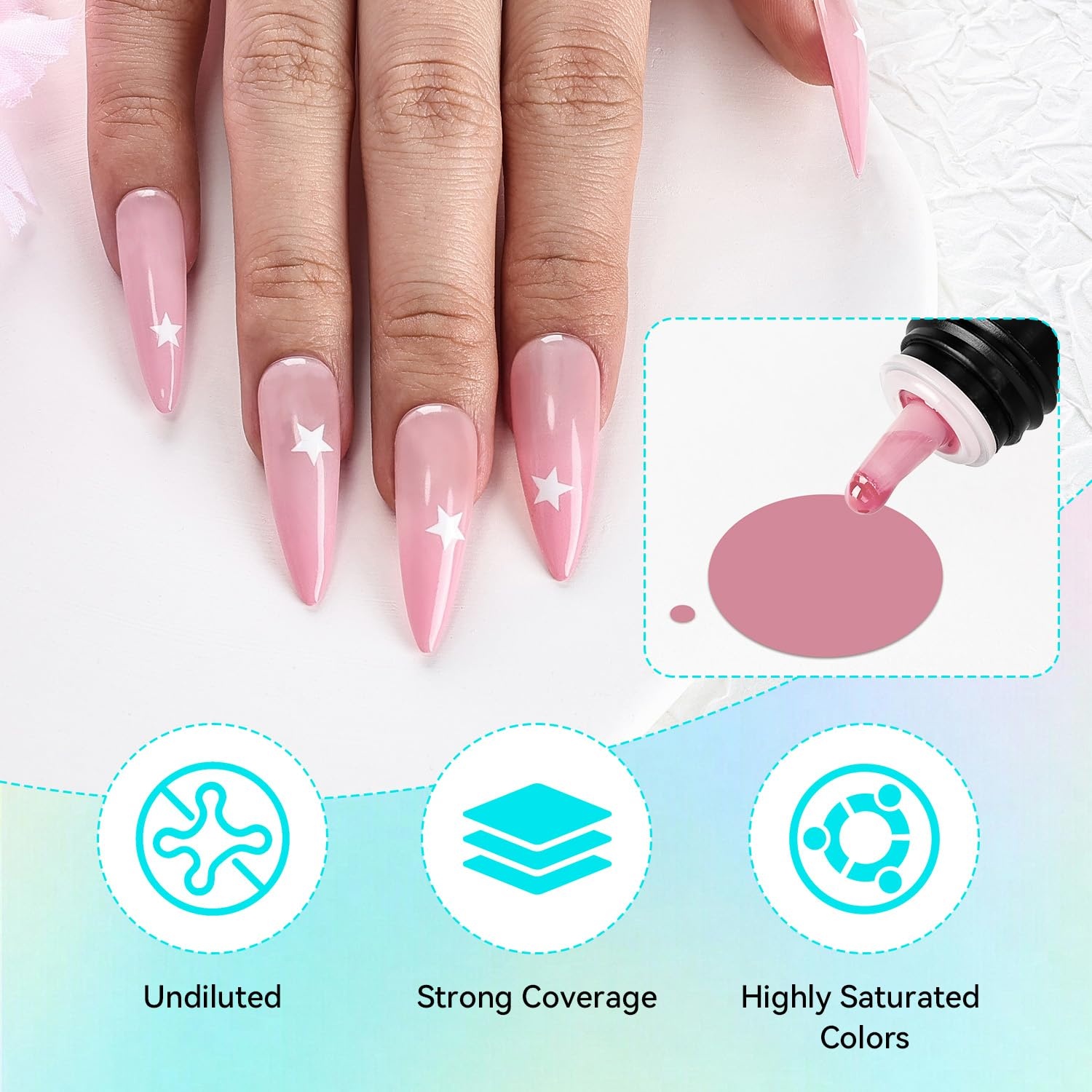 JODSONE 20 Colors Airbrush Gel Nail Polish Set for Nail Gradients No Dilution Fine Mist Nail Gel Nail Polish DIY Various Patterns Nail Art Nail Art Design Salon Kit Girls Gift(32Color-Airbrush-1)