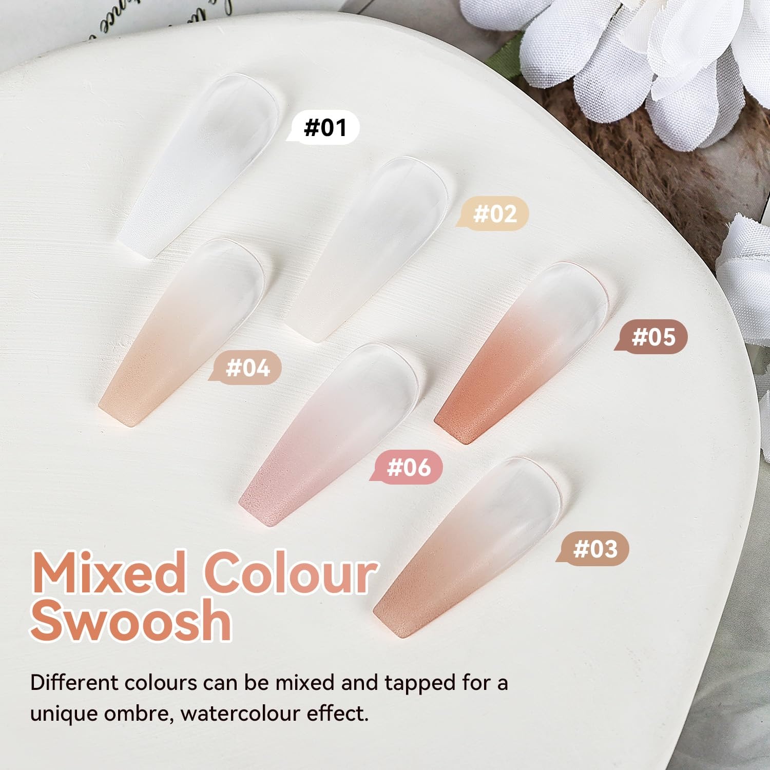 JODSONE Cushion Ombre Patting Gel Polish Kit 6 PCS Pink Blue Green for French Manicure DIY Nail Art with Soft Nail Sponges and Grabbing Pen Design Nail Art at Home(6Color-PPG-1) - view 3