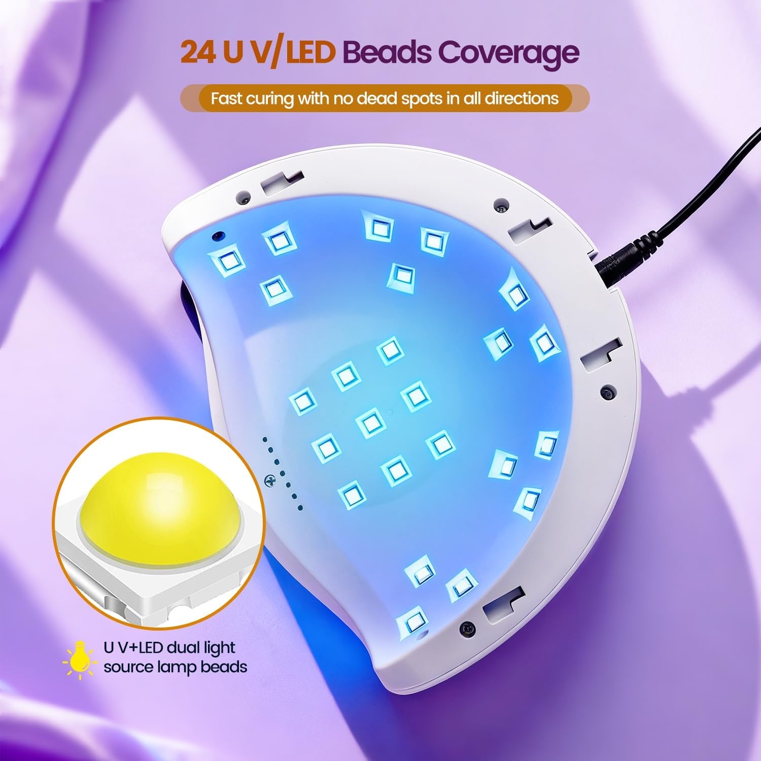 JODSONE U V LED Nail Lamp Blue Gel Polish Nail Dryer with Smart Auto Sensor 4 Timing Modes Fast Curing Suitable for Home and Salon(M5m-12) - view 3