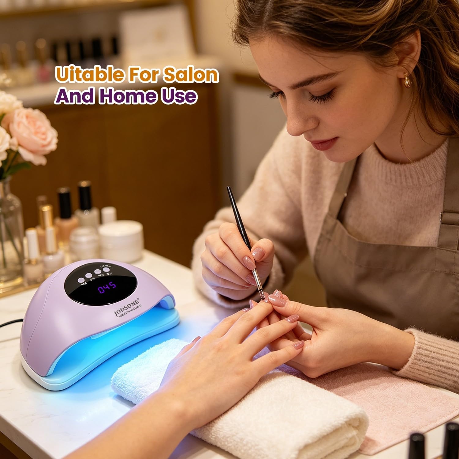 JODSONE U V LED Nail Lamp Blue Gel Polish Nail Dryer with Smart Auto Sensor 4 Timing Modes Fast Curing Suitable for Home and Salon(M5m-12) - view 7