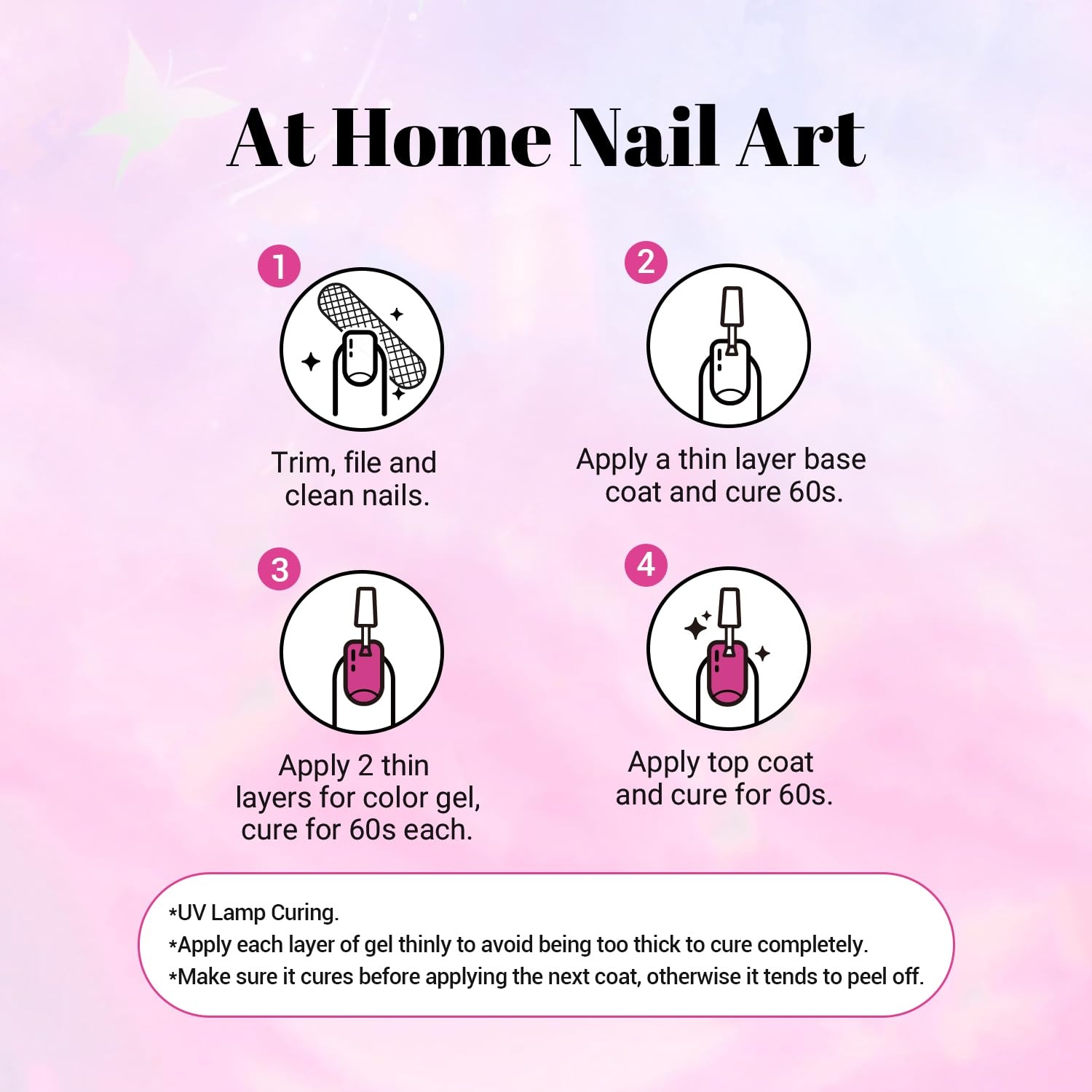 JODSONE Gel Nail Set 20+3 Colors High Shine Gorgeous Gel Polish Base Top Matte Coat Nice Gifts Show Charm(20 Color-Pink Red) - view 6