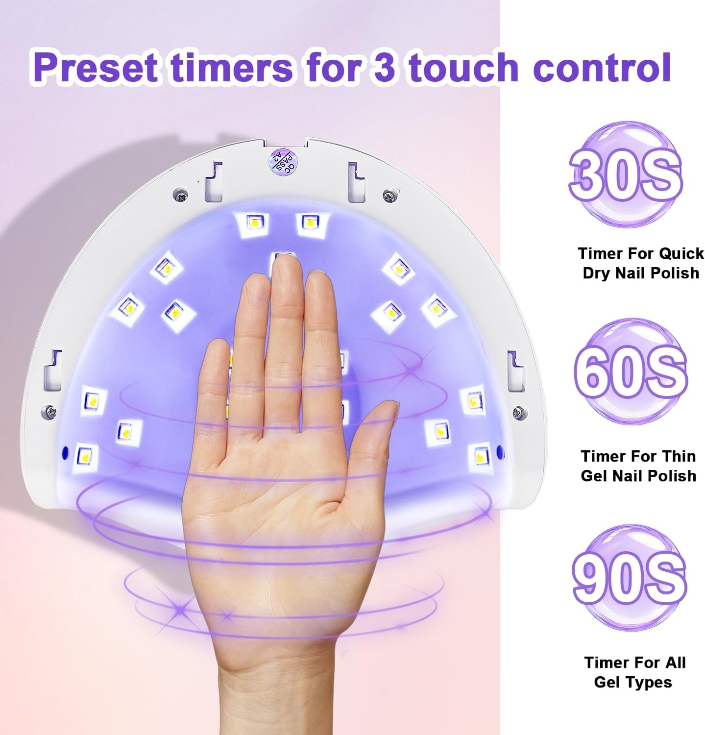 JODSONE U V LED Nail Lamp Blue Gel Polish Nail Dryer with Smart Auto Sensor 4 Timing Modes Fast Curing Suitable for Home and Salon(M005) - view 2