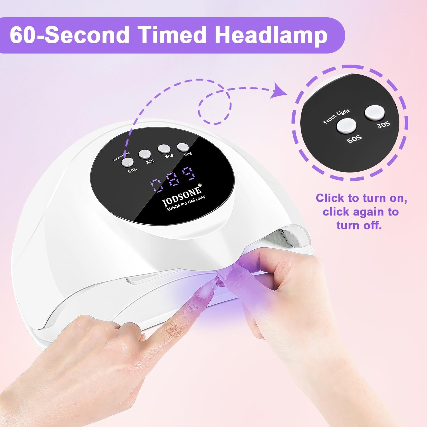 JODSONE U V LED Nail Lamp Blue Gel Polish Nail Dryer with Smart Auto Sensor 4 Timing Modes Fast Curing Suitable for Home and Salon(M005) - view 3