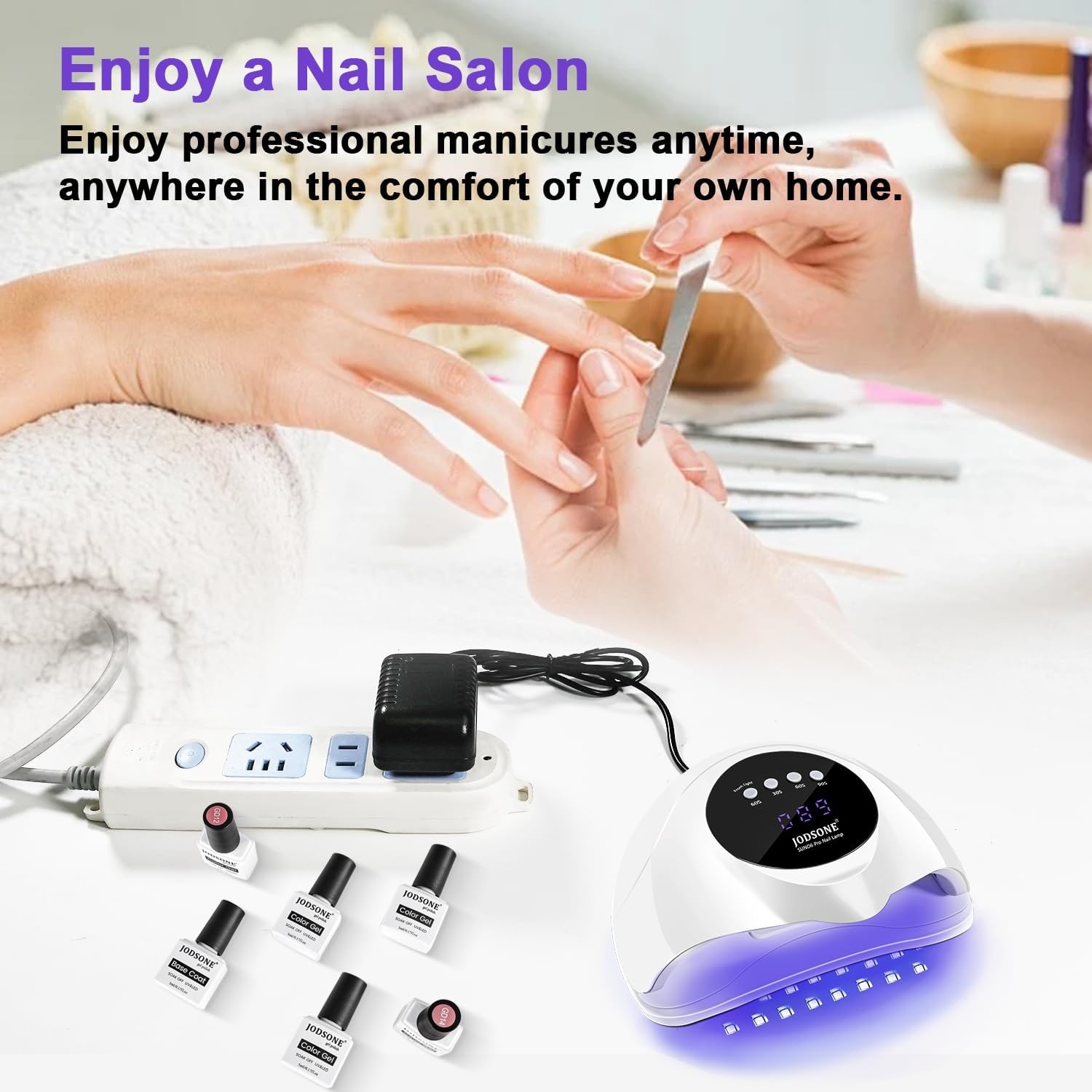 JODSONE U V LED Nail Lamp Blue Gel Polish Nail Dryer with Smart Auto Sensor 4 Timing Modes Fast Curing Suitable for Home and Salon(M005) - view 5