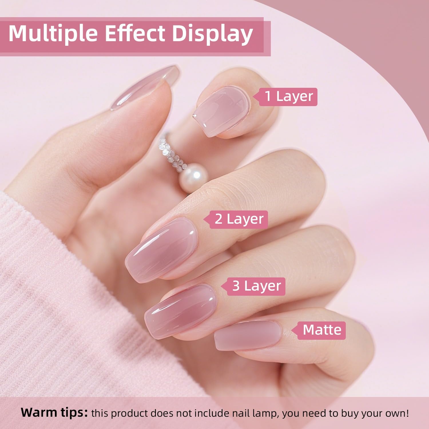 JODSONE Gel Nail Set 20+3 Colors High Shine Gorgeous Gel Polish Base Top Matte Coat Nice Gifts Show Charm(10Color-Jelly-01) - view 5