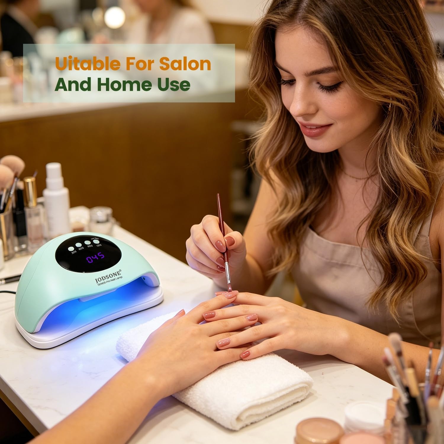 JODSONE U V LED Nail Lamp with Base Coat Top Coat Set, Nail Dryer for Gel Polish for Nails with Automatic Sensor & 4 Timers(M010) - view 7