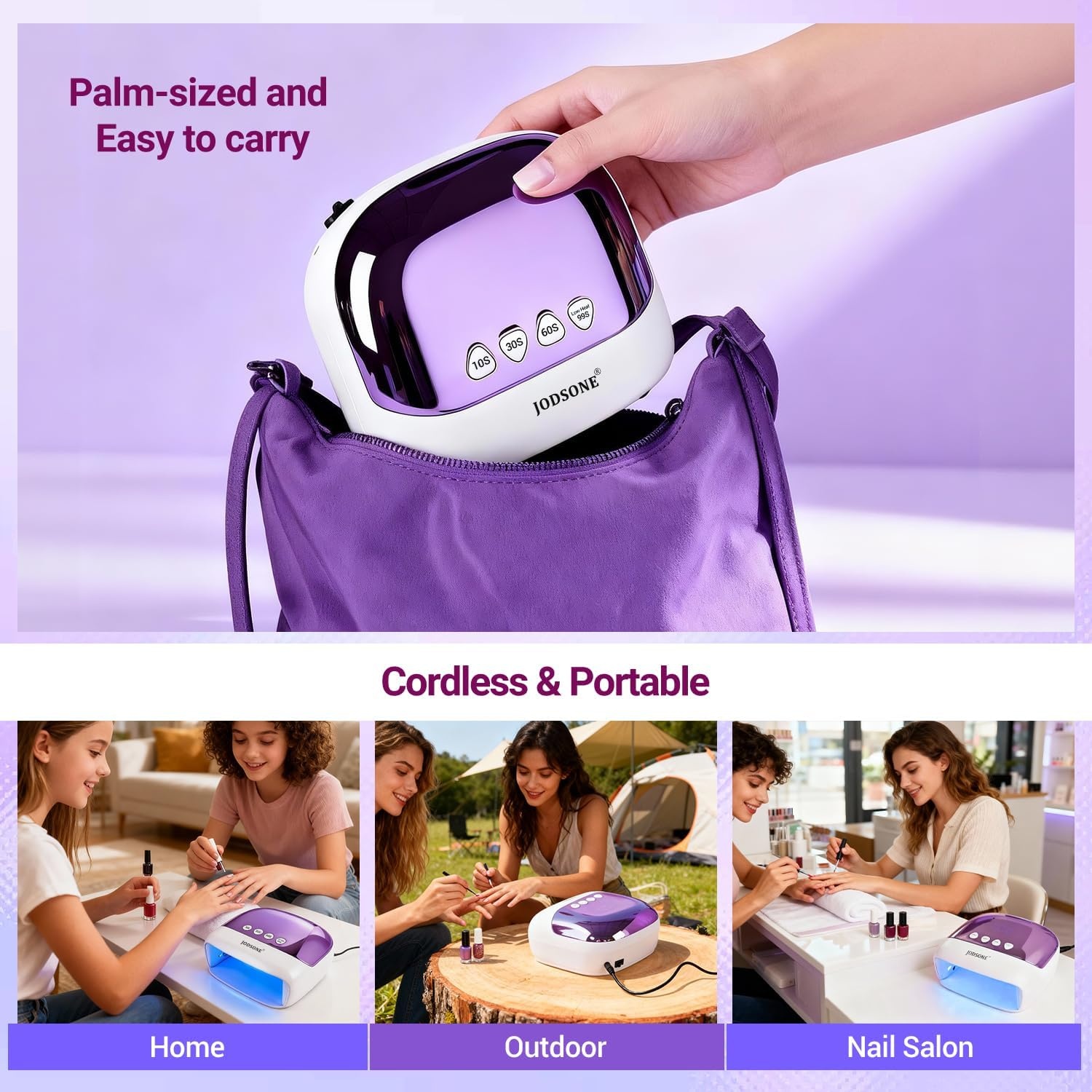 JODSONE U V Mini Nail Lamp Rechargeable with Timer Cordless Portable LED Light for Fast Curing Gel Polish(Z18) - view 3