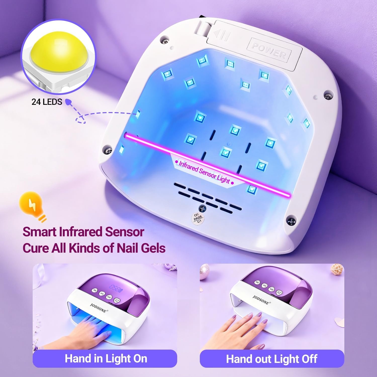 JODSONE U V Mini Nail Lamp Rechargeable with Timer Cordless Portable LED Light for Fast Curing Gel Polish(Z18) - view 5