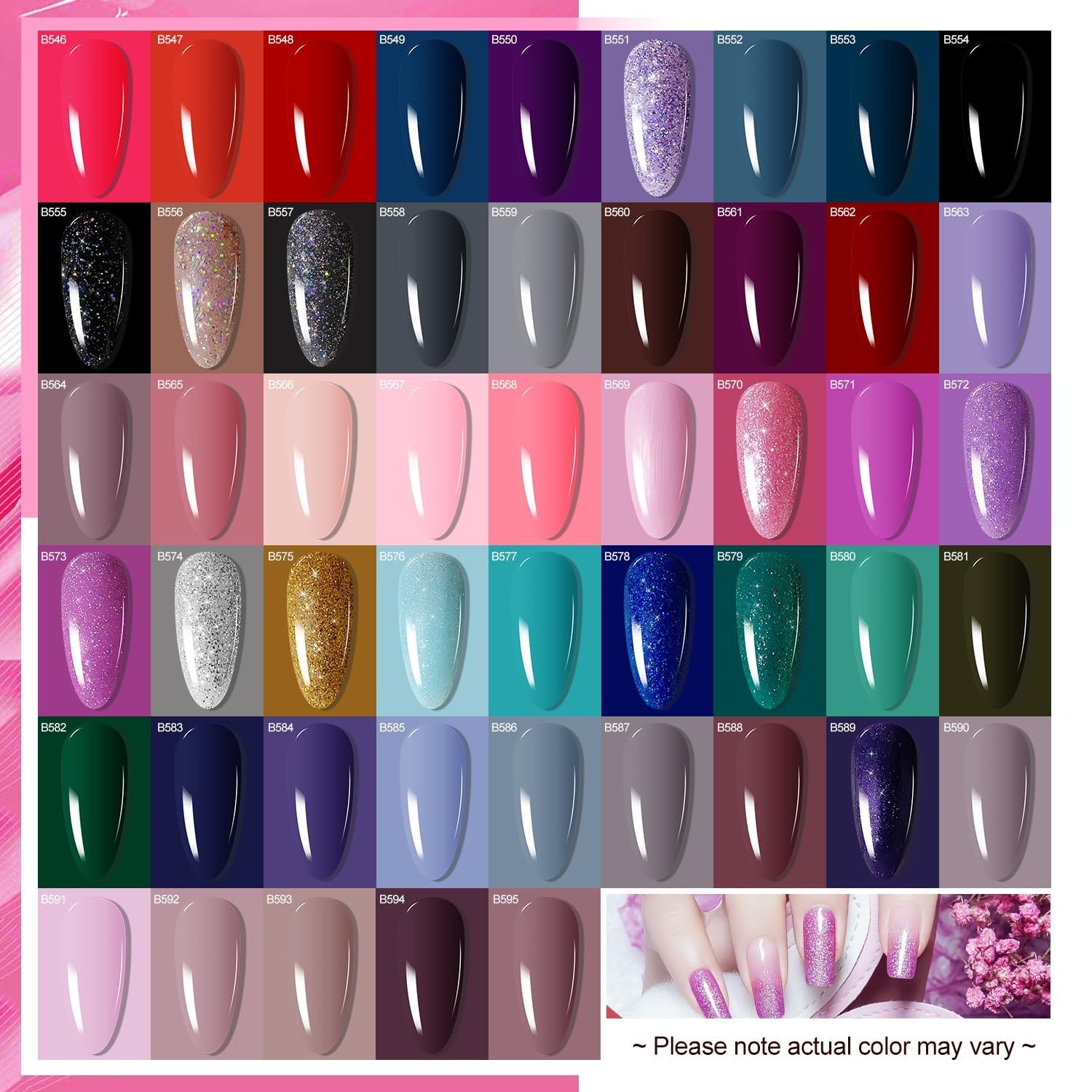 JODSONE Gel Nail Set 20+3 Colors High Shine Gorgeous Gel Polish Base Top Matte Coat Nice Gifts Show Charm(95KIT-05) - view 2