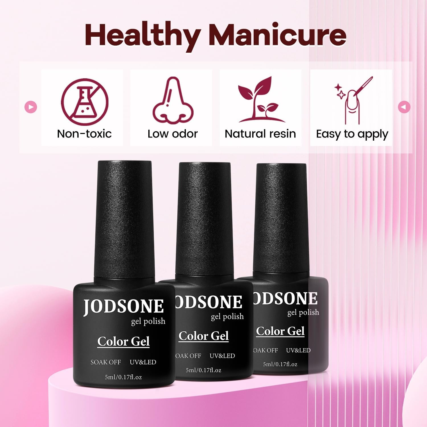 JODSONE Gel Nail Set 20+3 Colors High Shine Gorgeous Gel Polish Base Top Matte Coat Nice Gifts Show Charm(95KIT-05) - view 7