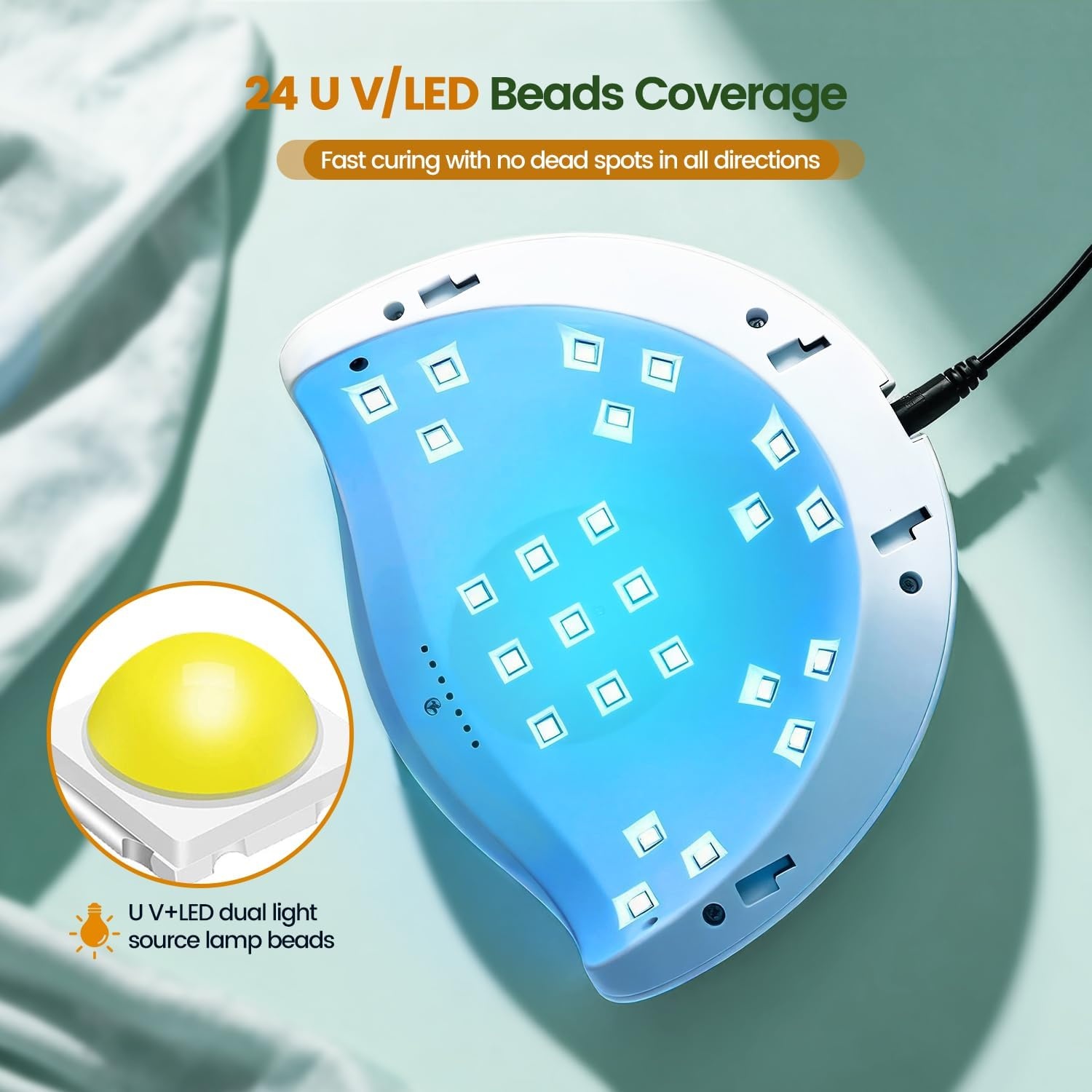 JODSONE U V LED Nail Lamp Blue Gel Polish Nail Dryer with Smart Auto Sensor 4 Timing Modes Fast Curing Suitable for Home and Salon(M010) - view 3
