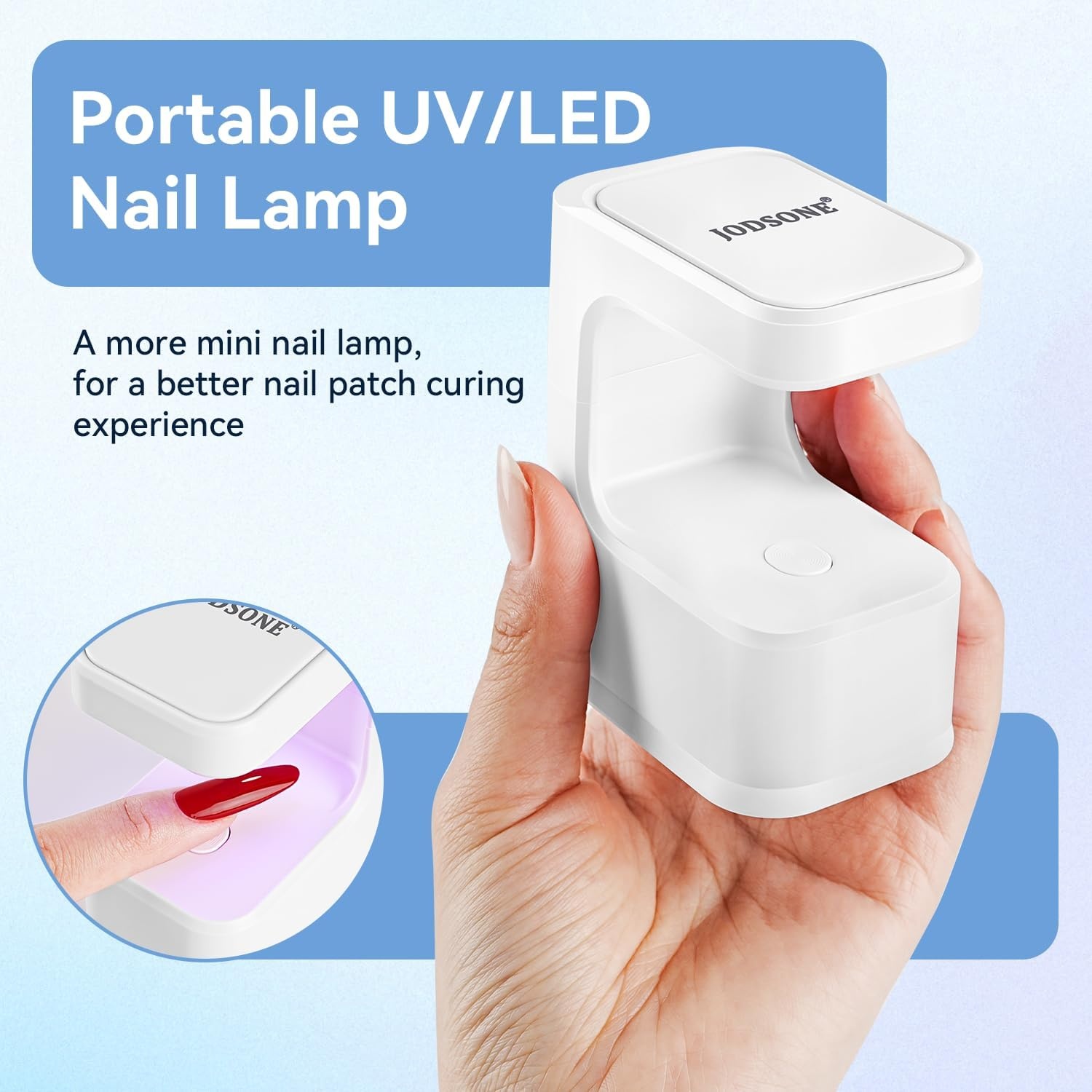 JODSONE U V Mini Nail Lamp Rechargeable with Timer Cordless Portable LED Light for Fast Curing Gel Polish(Q6-white) - view 2