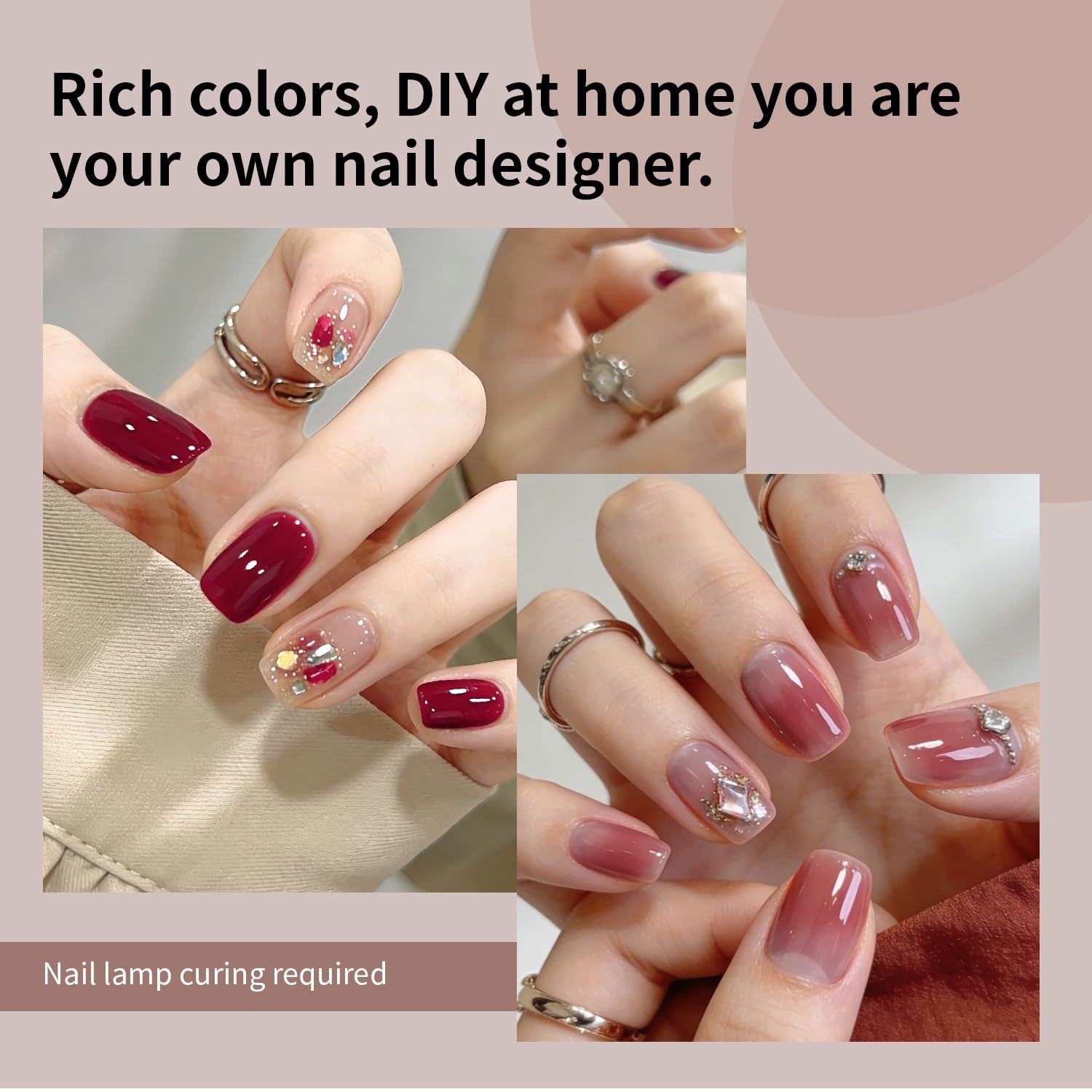 JODSONE Gel Nail Set 20+3 Colors High Shine Gorgeous Gel Polish Base Top Matte Coat Nice Gifts Show Charm(55COLOR-1) - view 4