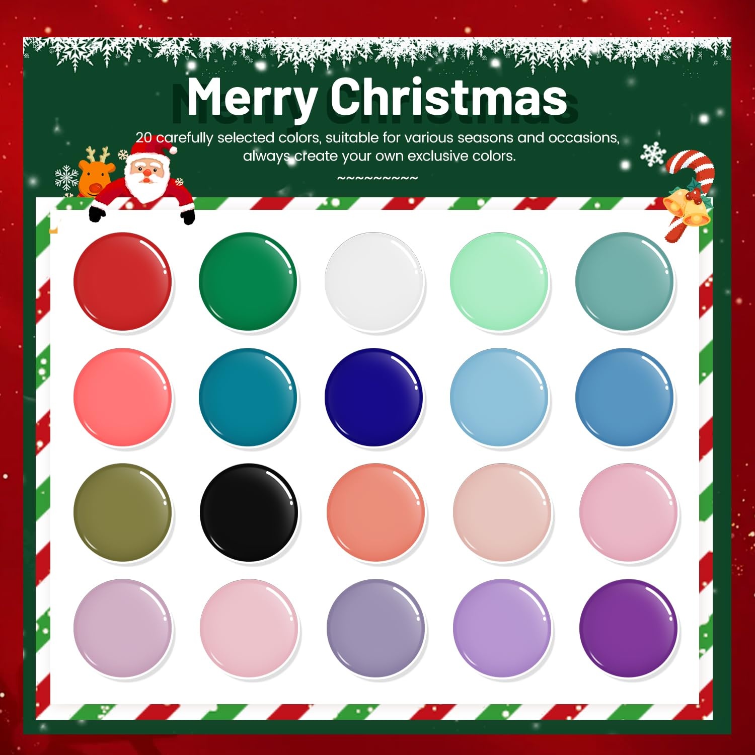 JODSONE Gel Nail Set 20+3 Colors High Shine Gorgeous Gel Polish Base Top Matte Coat Nice Gifts Show Charm(23SET-01B) - view 3