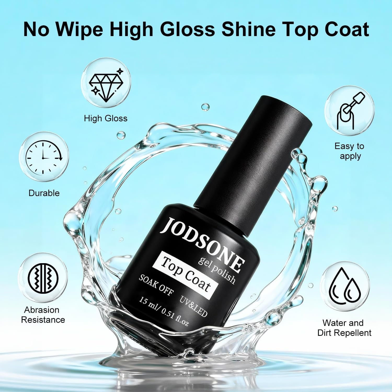 JODSONE U V LED Nail Lamp with Base Coat Top Coat Set, Nail Dryer for Gel Polish for Nails with Automatic Sensor & 4 Timers(M003) - view 2