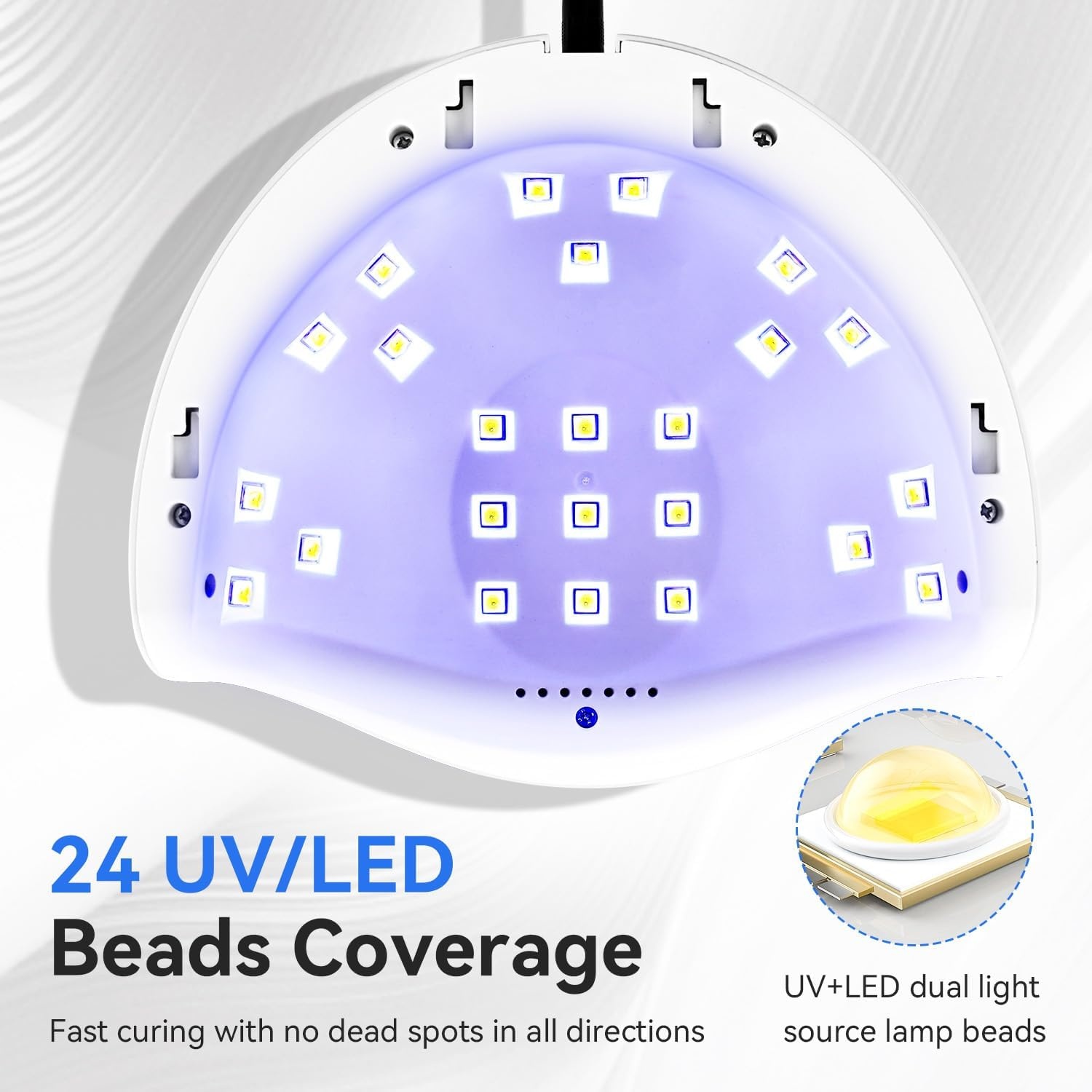 JODSONE U V LED Nail Lamp with Base Coat Top Coat Set, Nail Dryer for Gel Polish for Nails with Automatic Sensor & 4 Timers(M006) - view 3