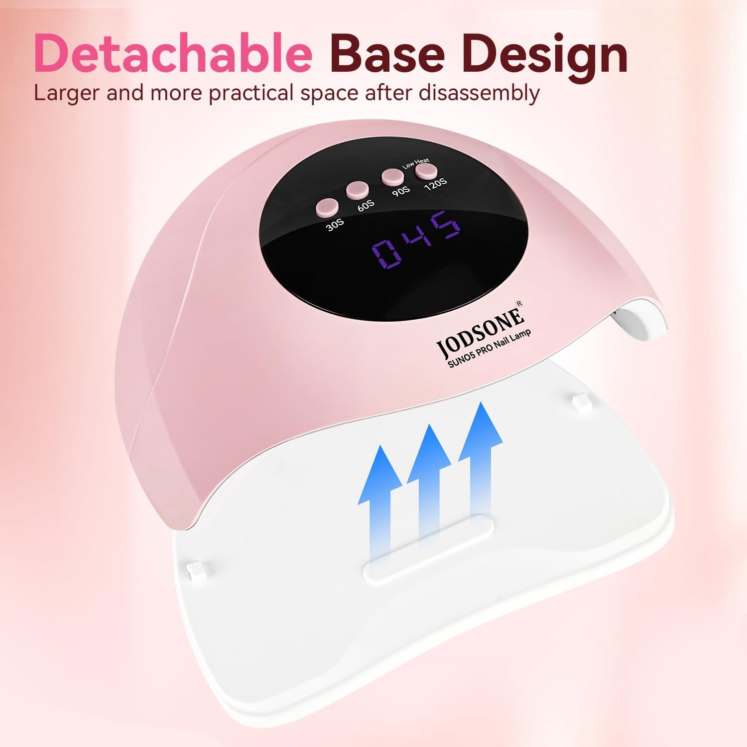 JODSONE U V LED Nail Lamp with Base Coat Top Coat Set, Nail Dryer for Gel Polish for Nails with Automatic Sensor & 4 Timers(M008) - view 4