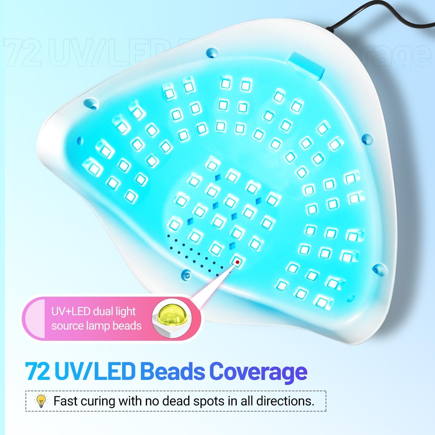 JODSONE U V LED Nail Lamp with Base Coat Top Coat Set, Nail Dryer for Gel Polish for Nails with Automatic Sensor & 4 Timers(M009) - view 4