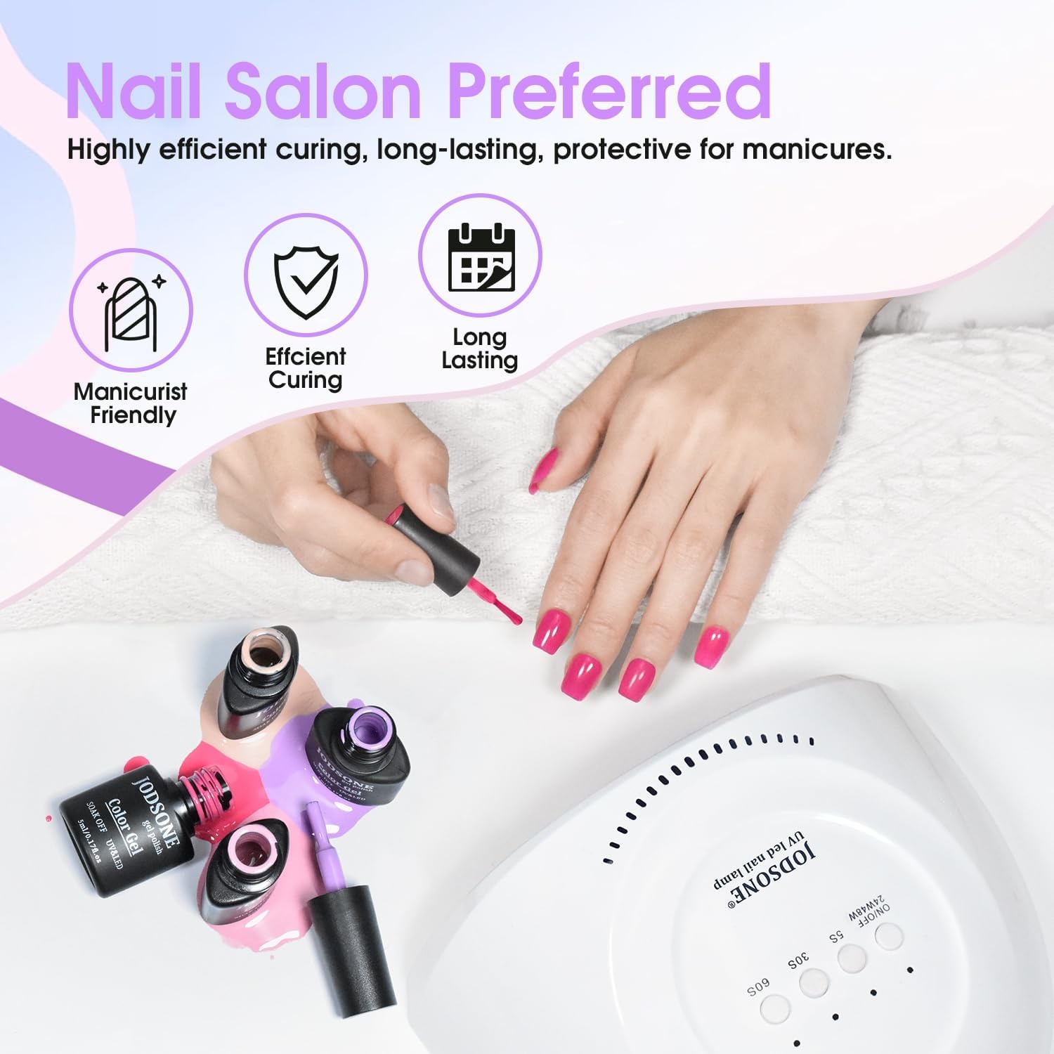 JODSONE U V Mini Nail Lamp Rechargeable with Timer Cordless Portable LED Light for Fast Curing Gel Polish(SUN1G)