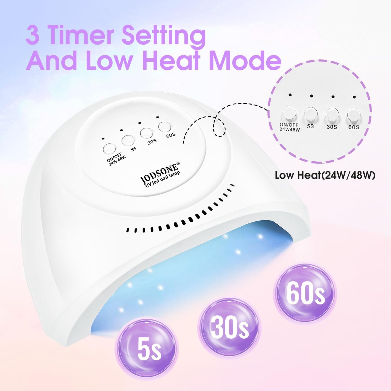JODSONE U V Mini Nail Lamp Rechargeable with Timer Cordless Portable LED Light for Fast Curing Gel Polish(SUN1G) - view 2