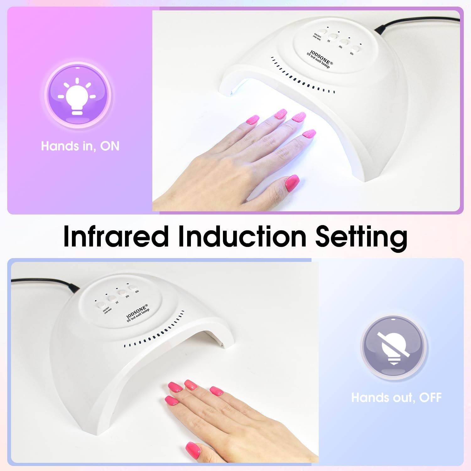 JODSONE U V Mini Nail Lamp Rechargeable with Timer Cordless Portable LED Light for Fast Curing Gel Polish(SUN1G) - view 3