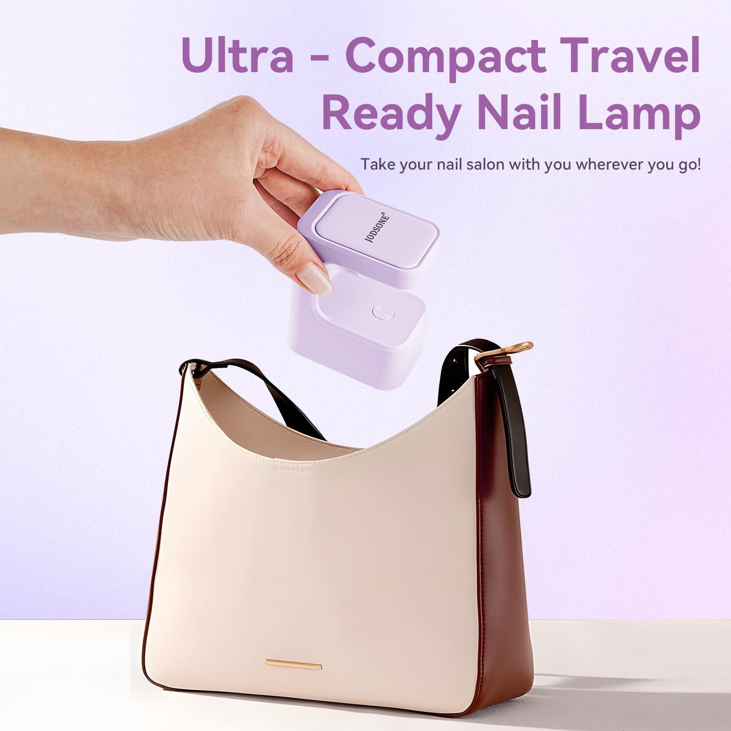 JODSONE U V Mini Nail Lamp Rechargeable with Timer Cordless Portable LED Light for Fast Curing Gel Polish(Q6-purple) - view 3