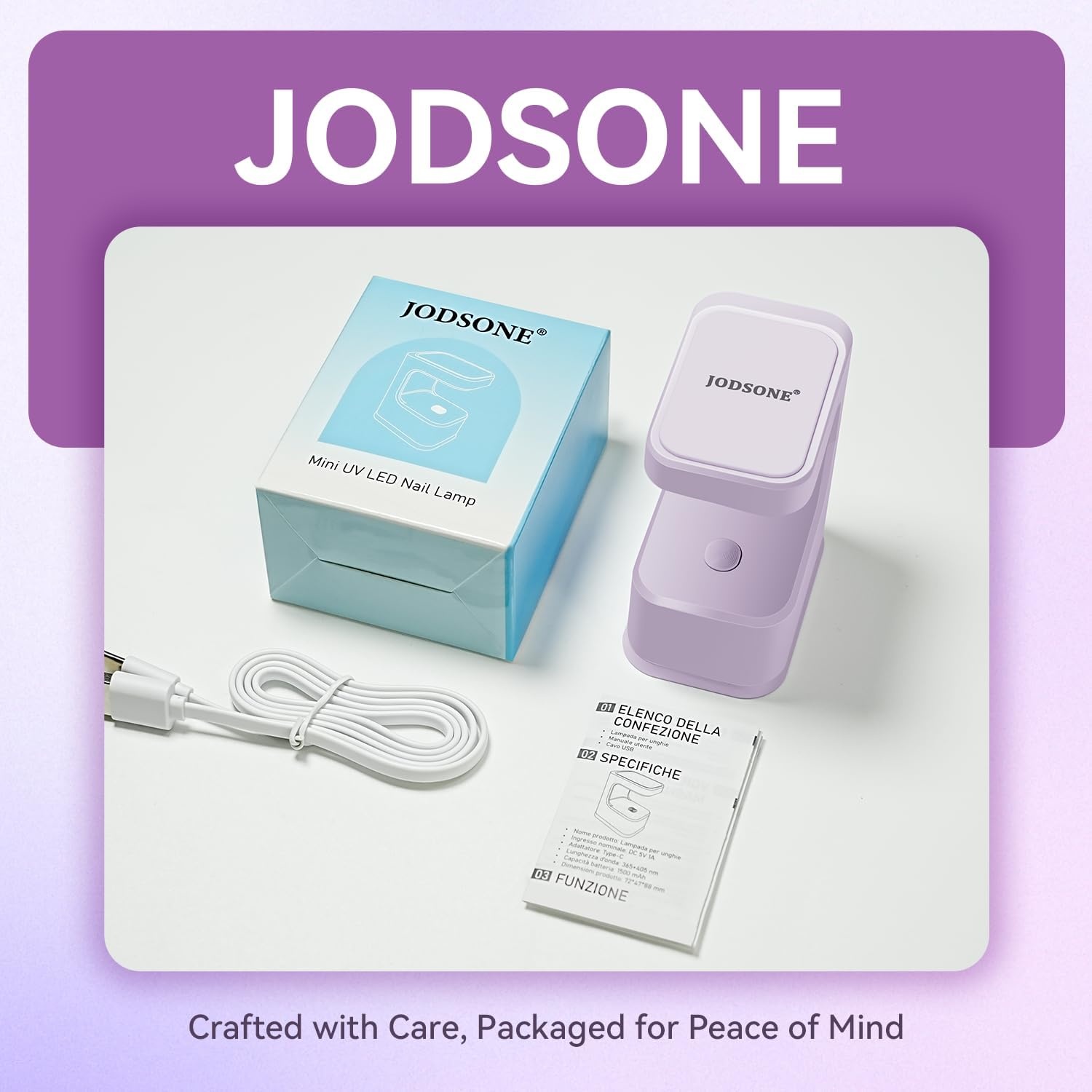 JODSONE U V Mini Nail Lamp Rechargeable with Timer Cordless Portable LED Light for Fast Curing Gel Polish(Q6-purple) - view 7
