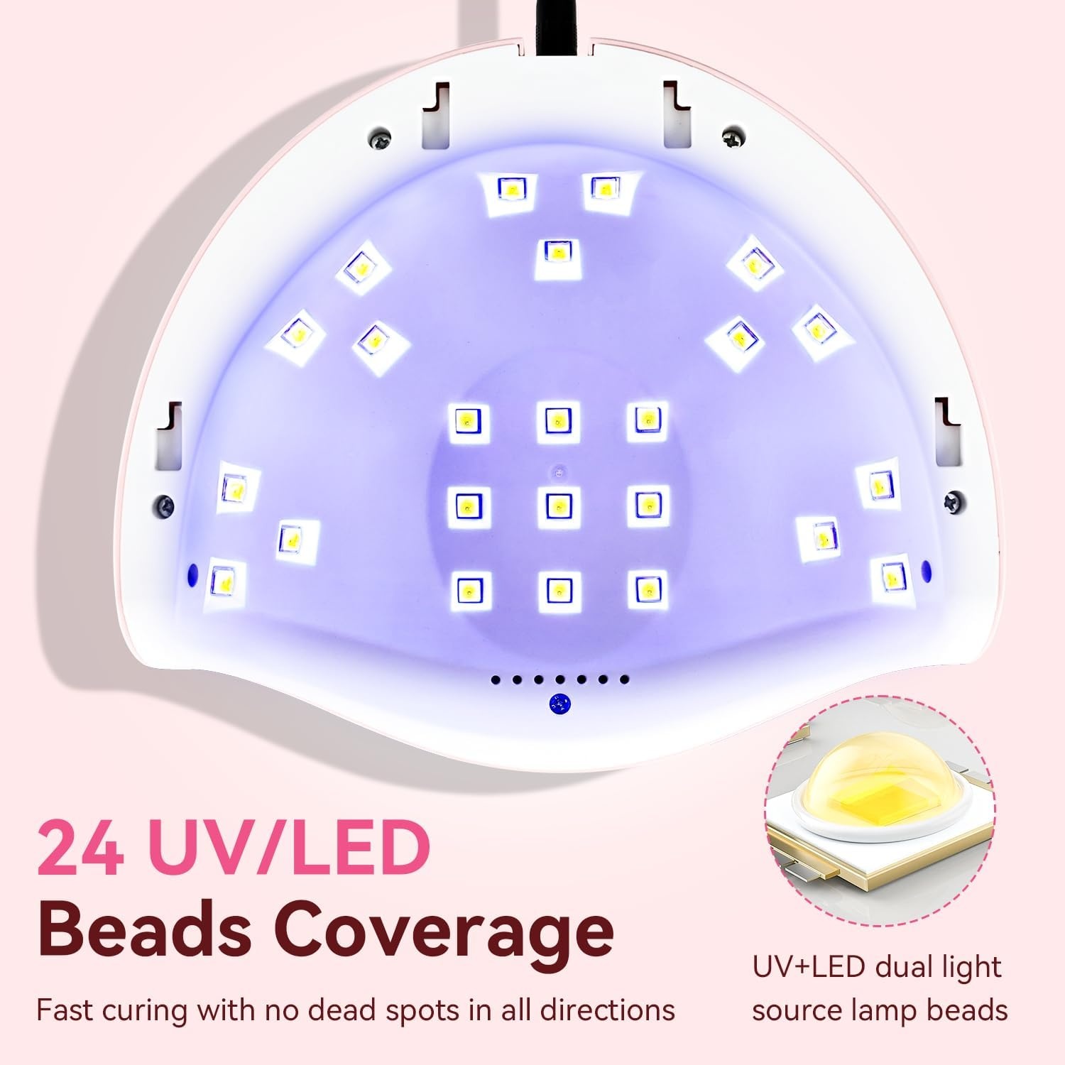 JODSONE U V LED Nail Lamp Blue Gel Polish Nail Dryer with Smart Auto Sensor 4 Timing Modes Fast Curing Suitable for Home and Salon(M008) - view 3