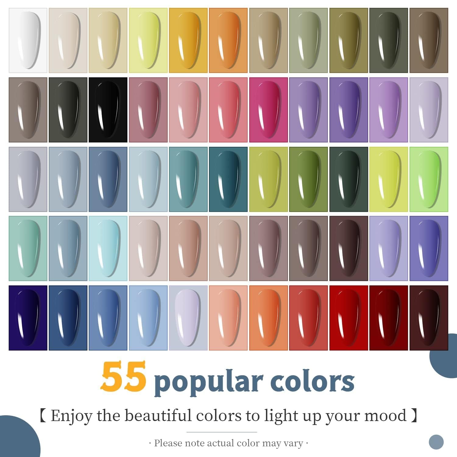 JODSONE Gel Nail Set 20+3 Colors High Shine Gorgeous Gel Polish Base Top Matte Coat Nice Gifts Show Charm(60SET 06)